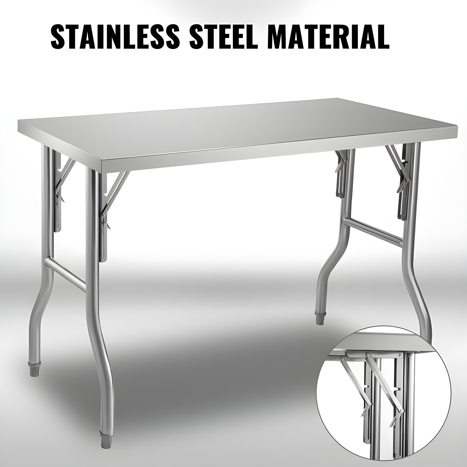 VEVOR VEVOR Stainless Steel 48'' L x 24'' W x 33.5'' H Adjustable Work Table