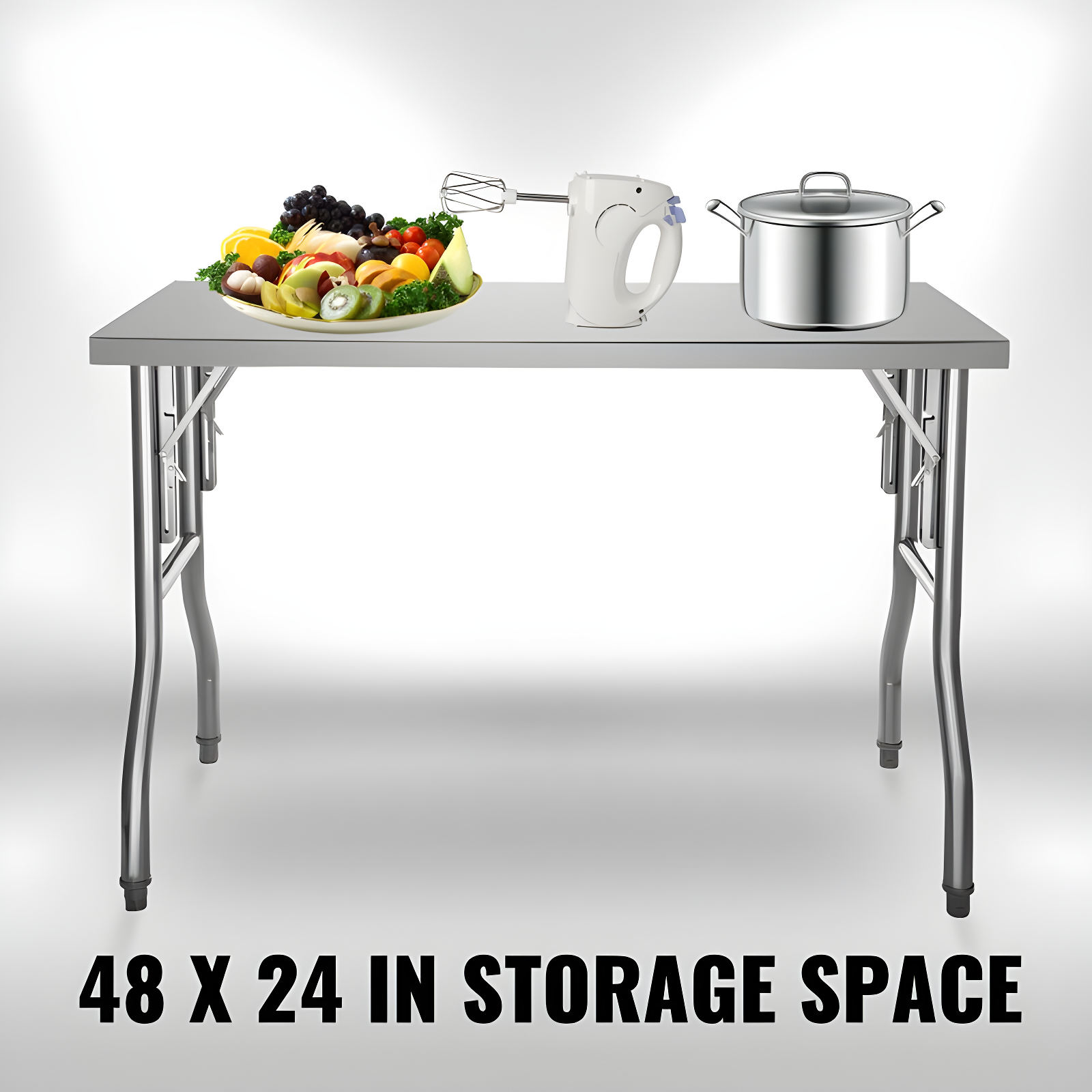 VEVOR VEVOR Stainless Steel 48'' L x 24'' W x 33.5'' H Adjustable Work Table