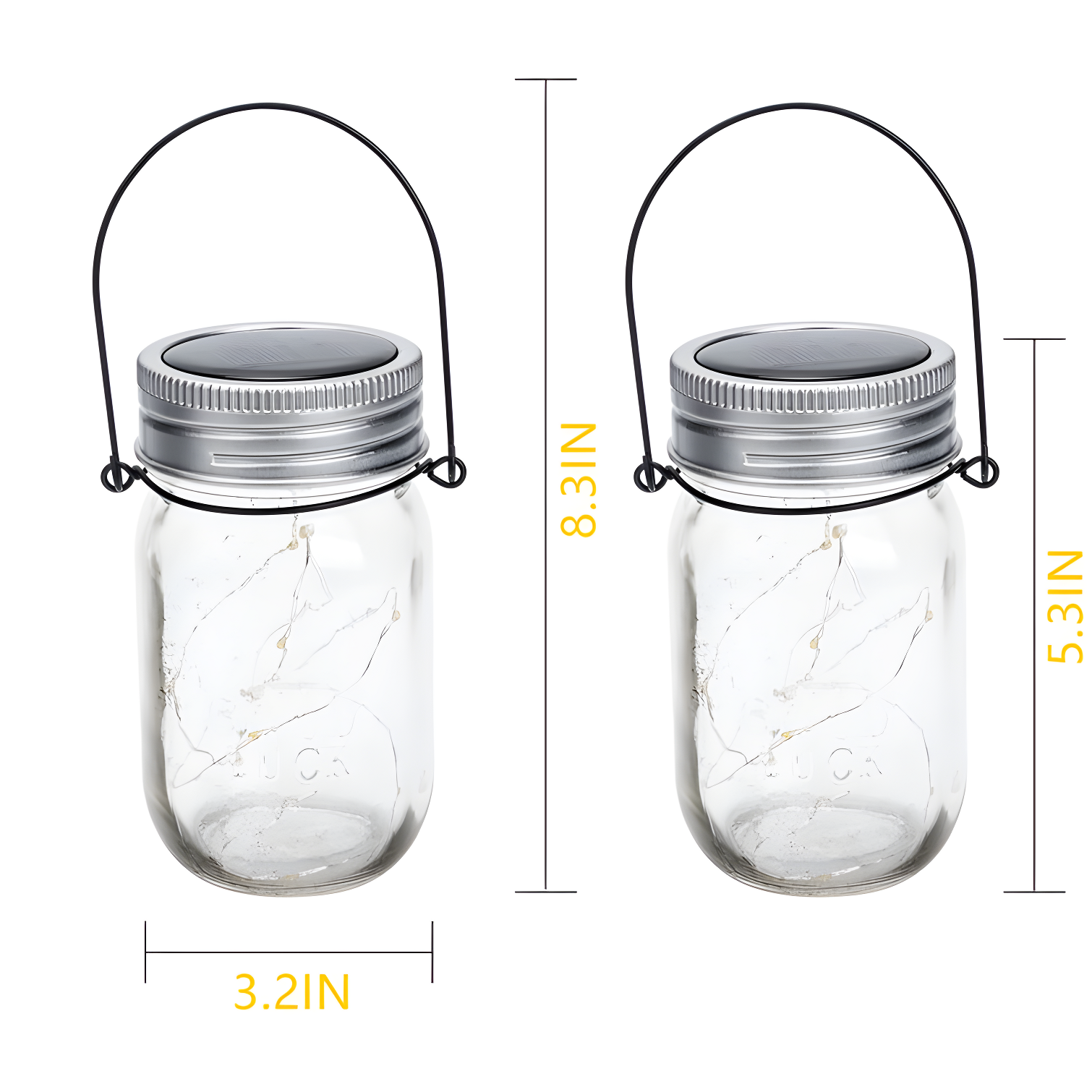 5.3'' Solar Powered Integrated LED Outdoor Lantern (Set of 6)