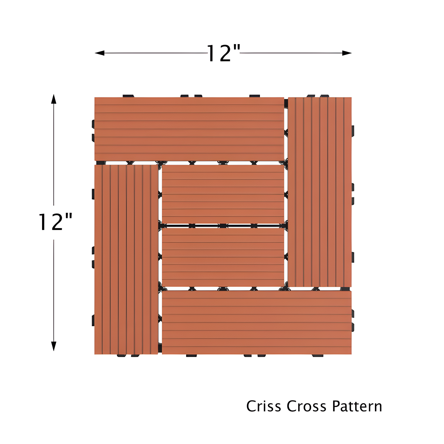 Pure Garden Deck Tiles - 24-Pack Wood Plastic Composite Interlocking Patio Tiles - Outdoor Flooring for Balcony, Porch, and Garage by Pure Garden (Set of 24)