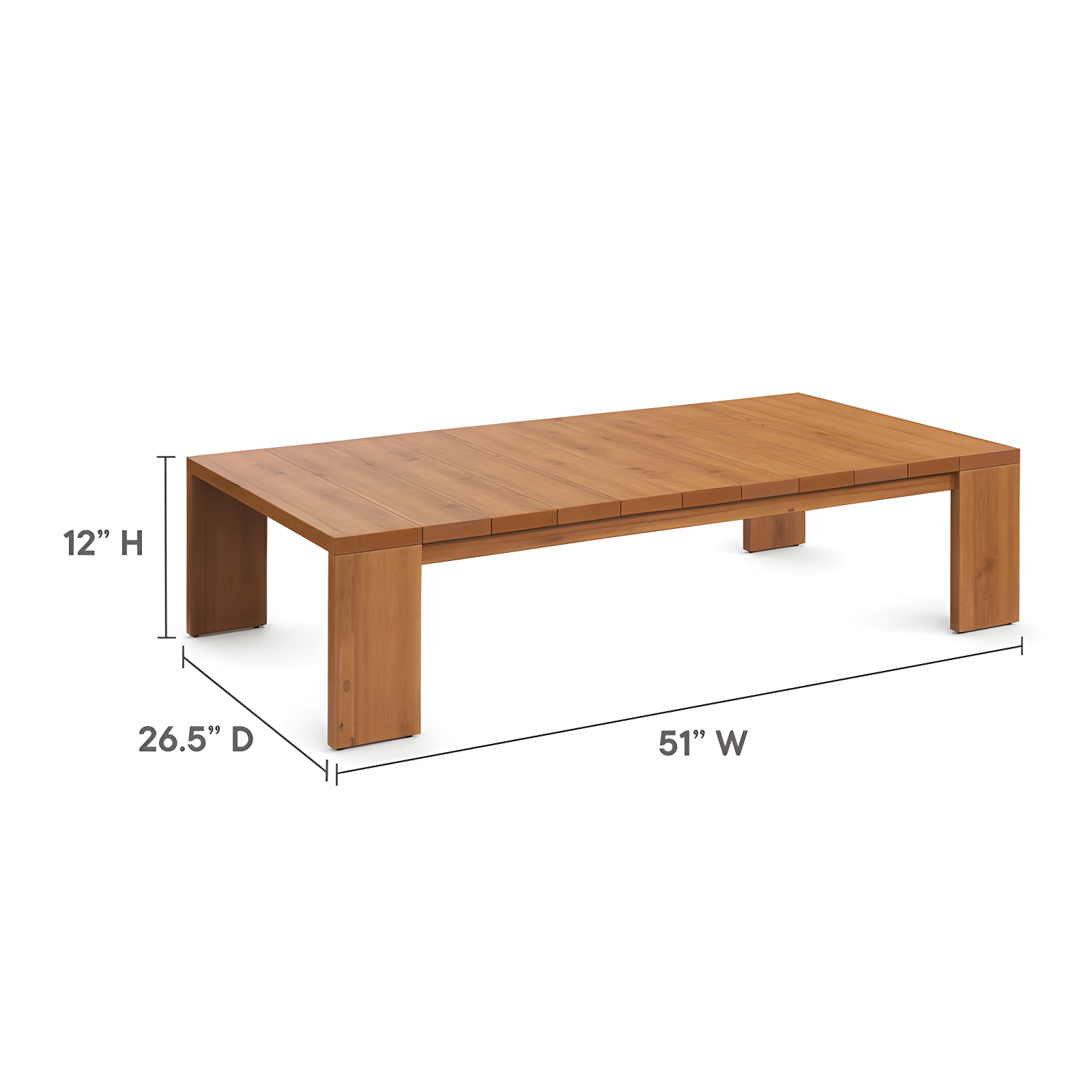 Modway Tahoe Outdoor Patio Acacia Wood Coffee Table In Natural