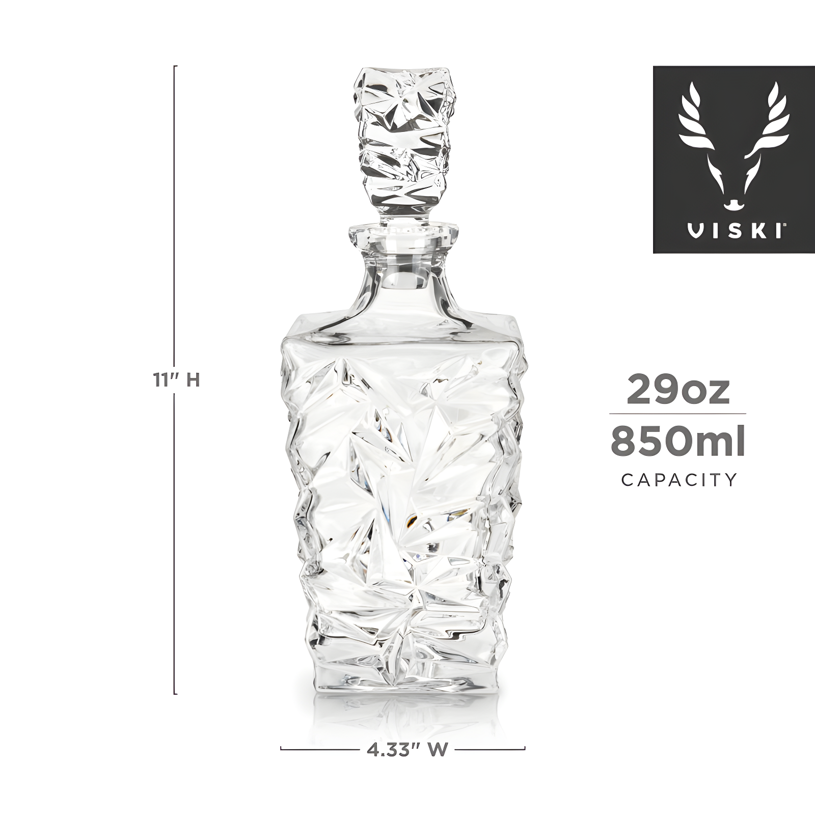 Viski Prism Crystal Whiskey Decanter