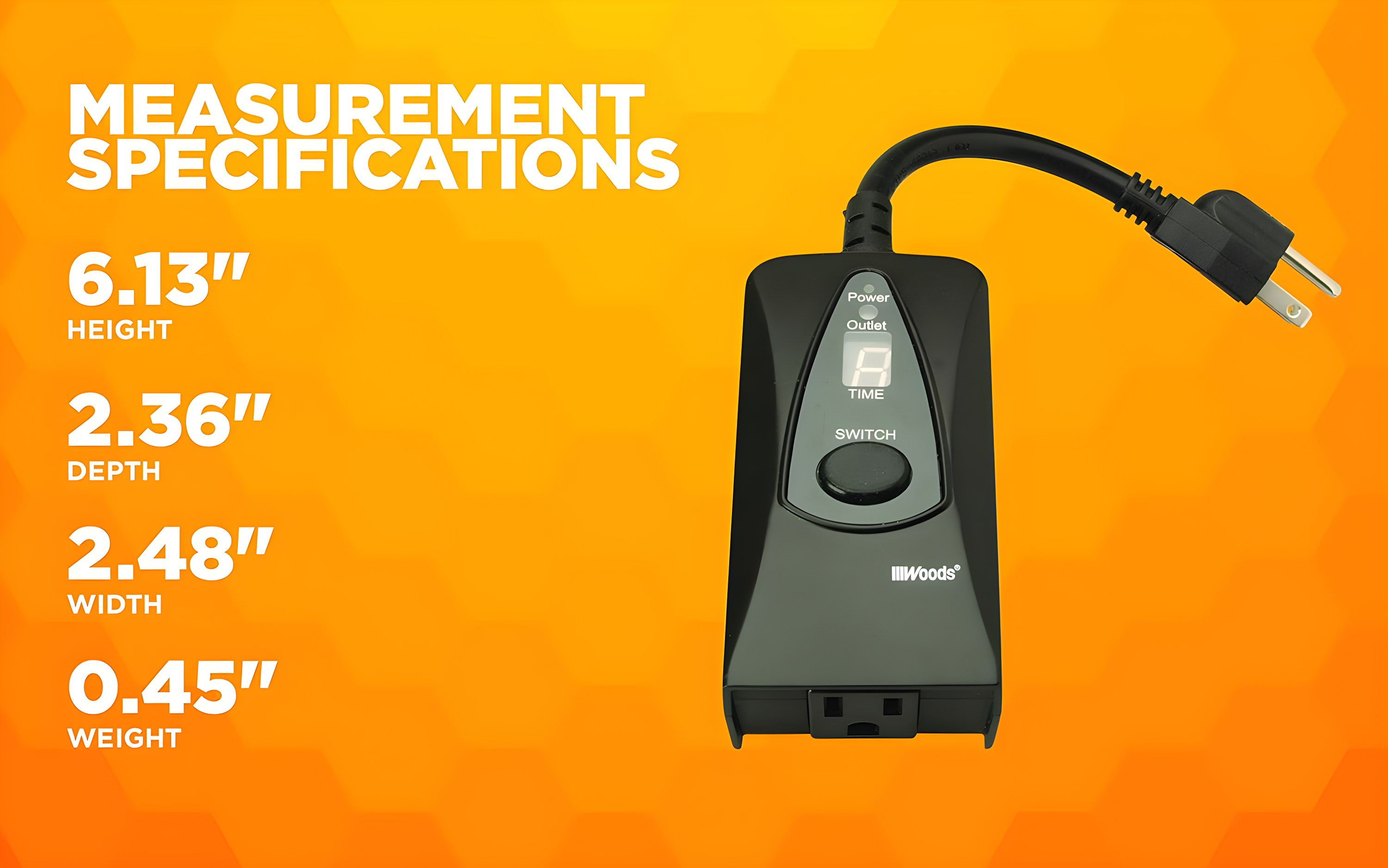 Woods 50013WD 24-Hour Dusk to Dawn Lighting Timer with Photocell and Digital Display