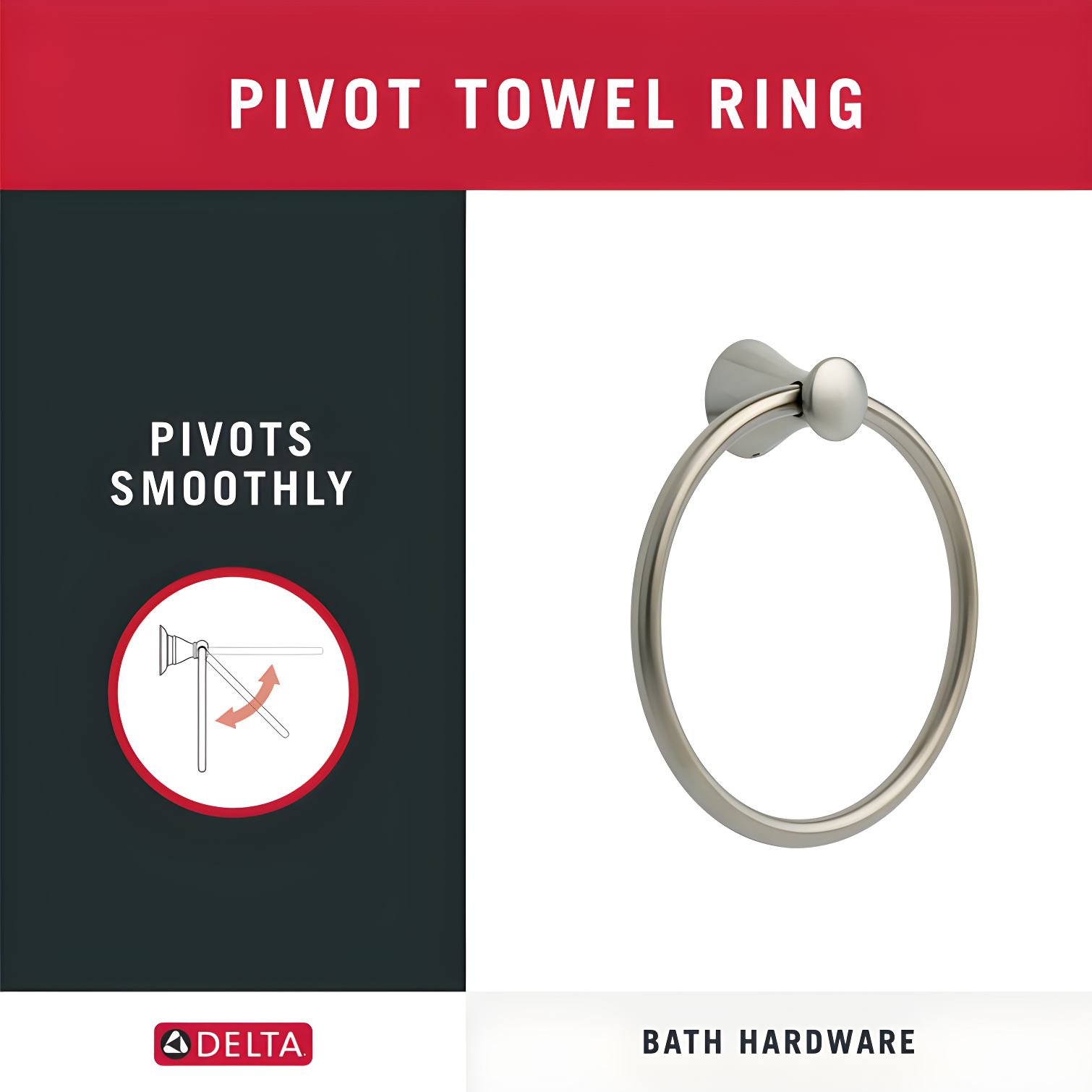 Lahara Wall Mount Round Closed Towel Ring Bath Hardware Accessory