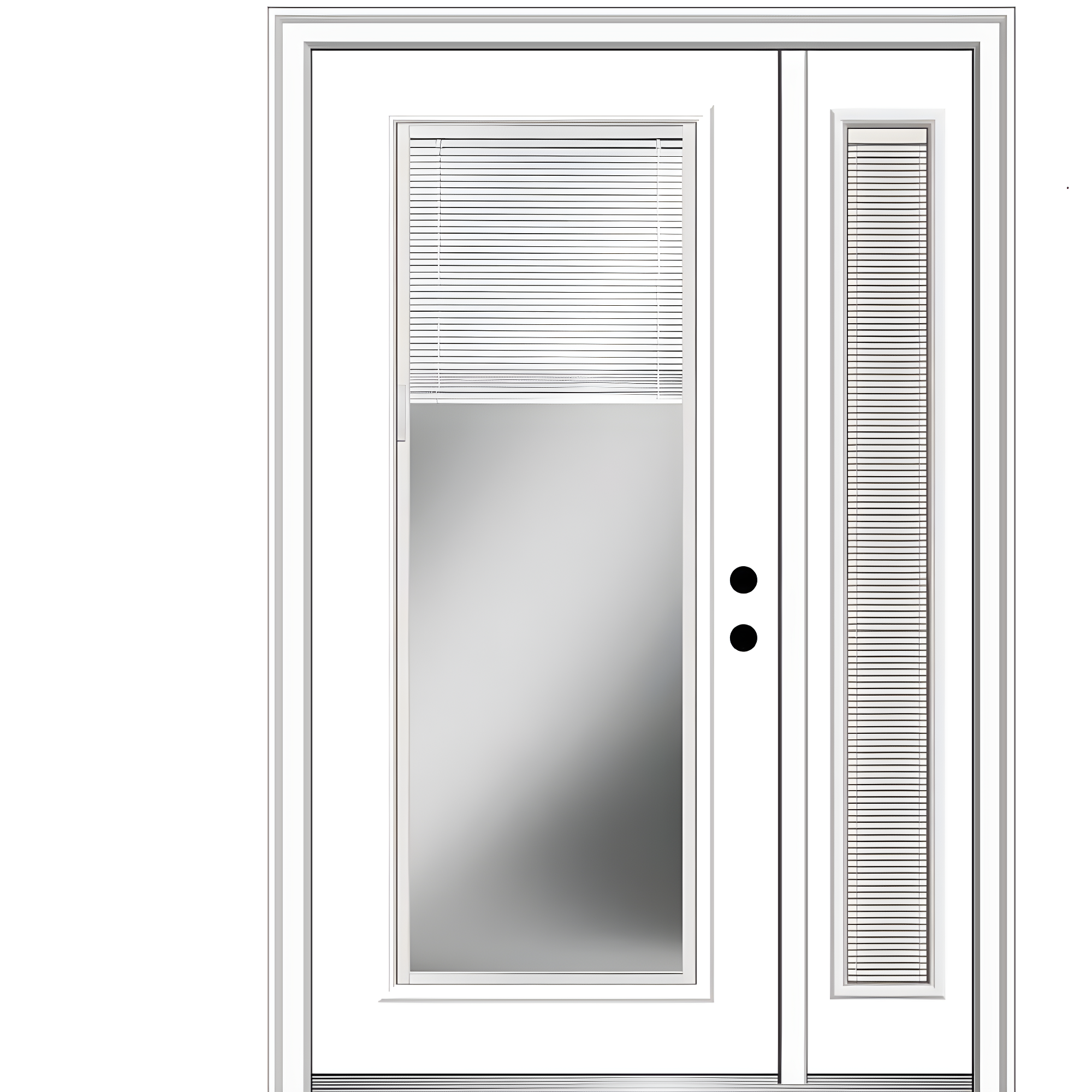 National Door Company, Z029678L, Exterior with One Sidelite Door, Steel, 48" x 80", Full Lite, Raise/Lower Blinds Collection, Left-Hand Inswing