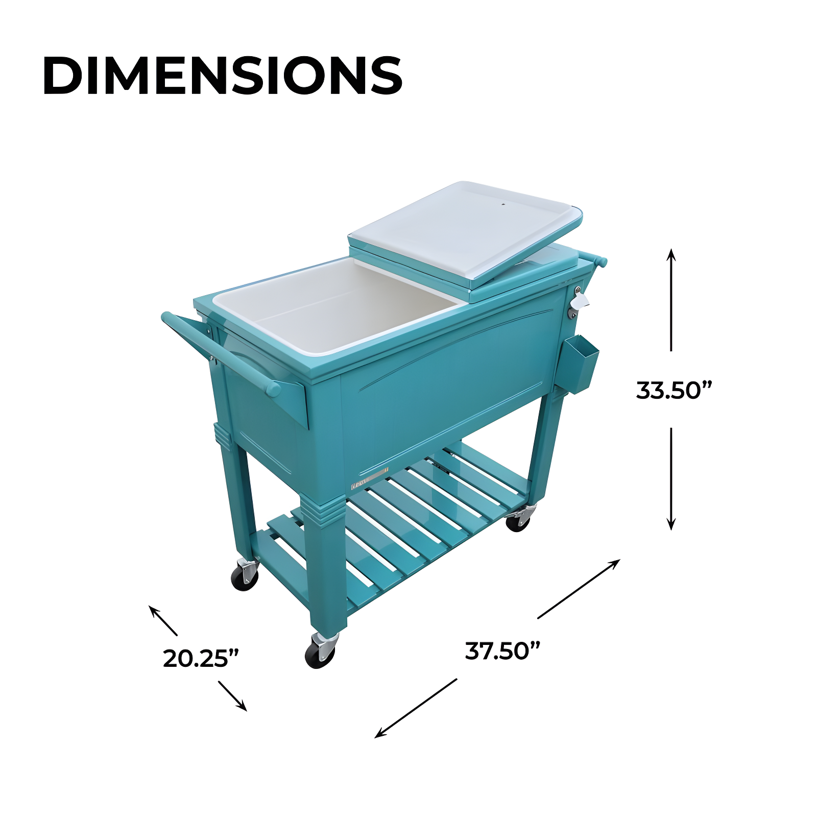 Permasteel 80 Qt. Furniture Style Rolling Patio Cooler