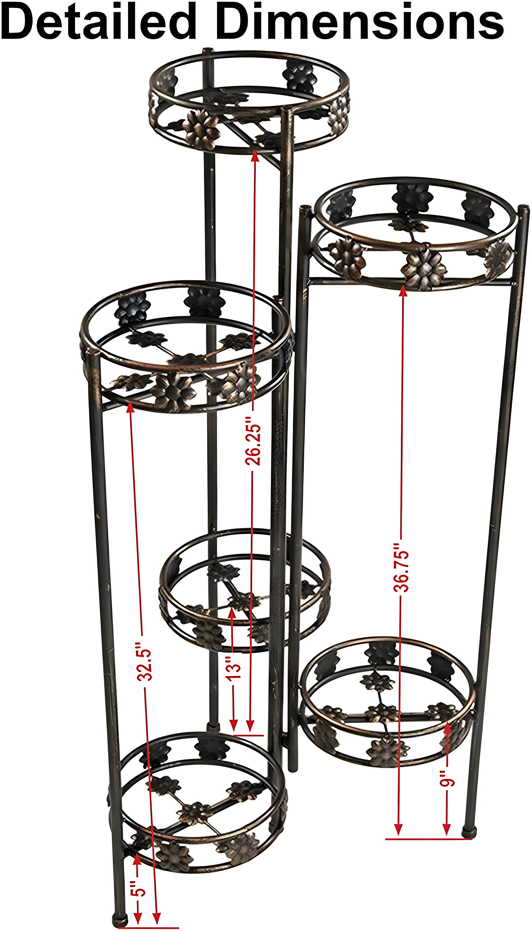 SunnyDaze Decor Metal Weather Resistant Plant Stand