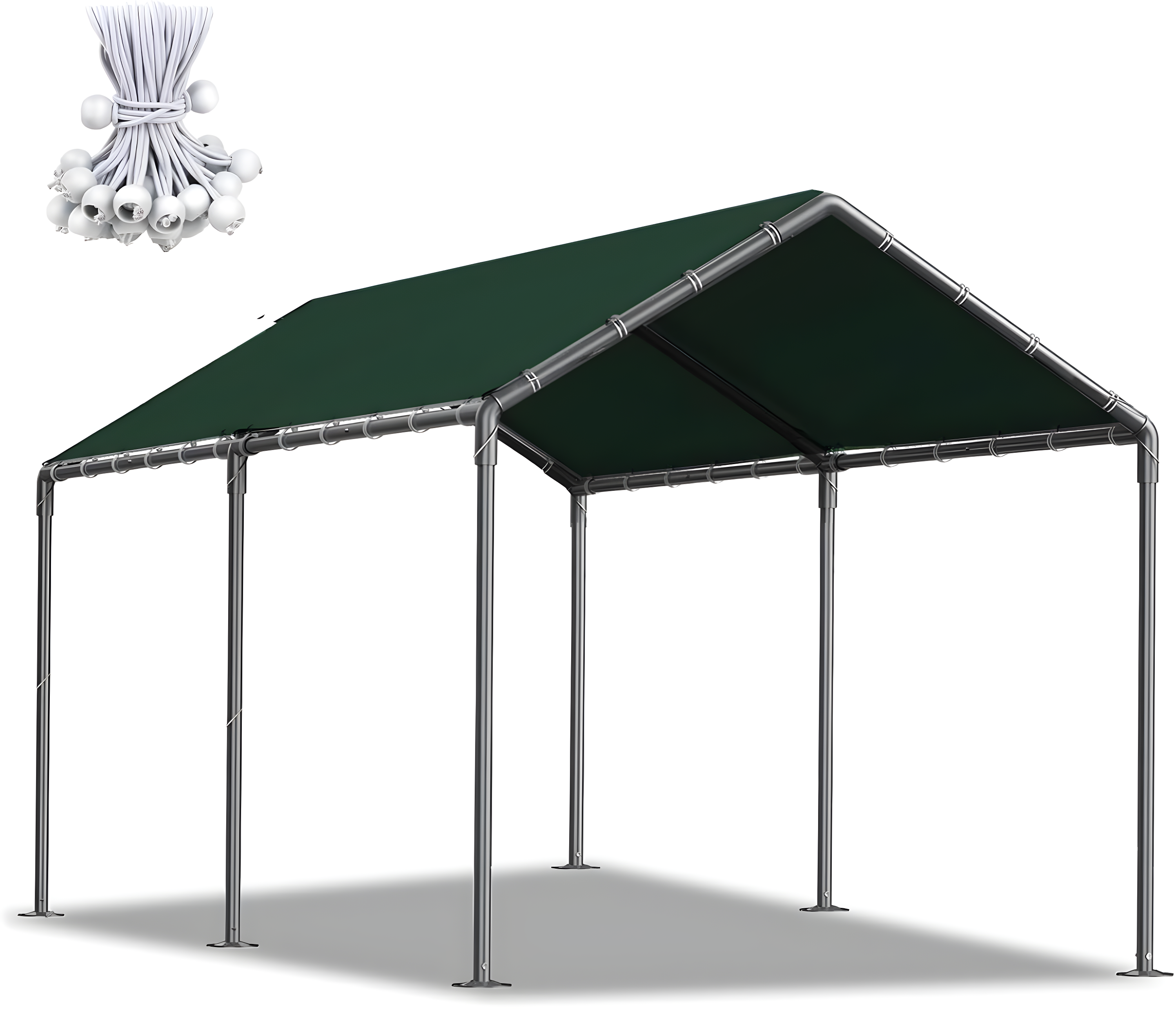 Outdoor Heavy Duty Carport 10 X 20 Ft, Car Canopy Tent with Reinforced Steel Cables (Green)