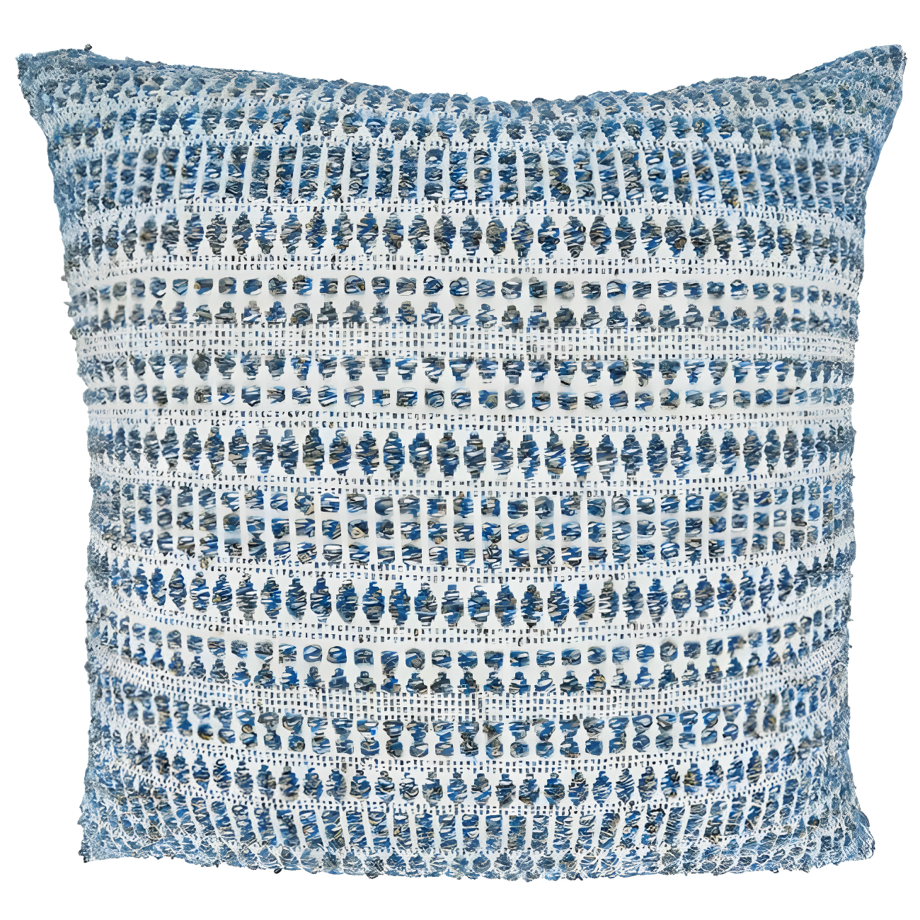 Geometric Cotton Blend Reversible Throw Pillow