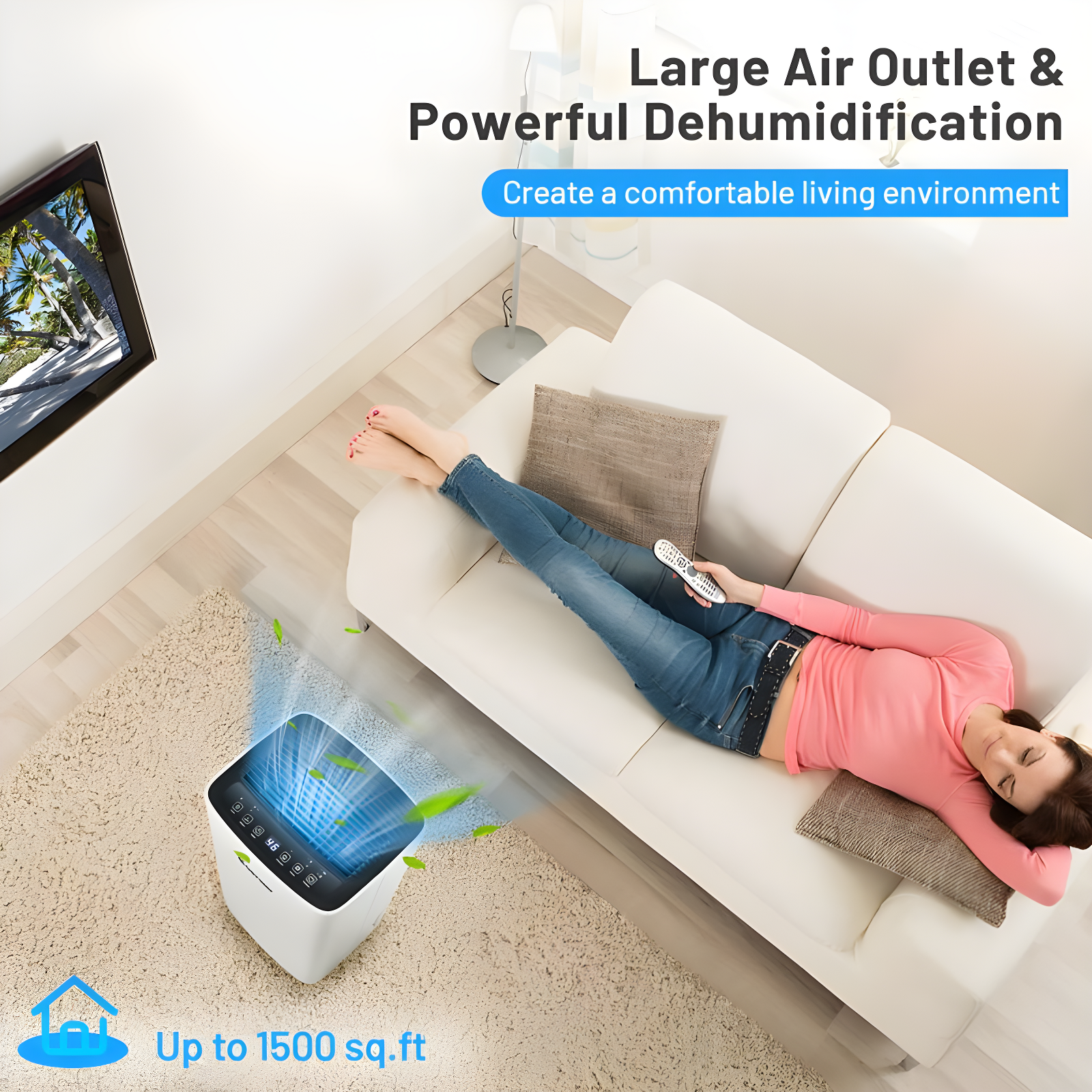 Costway 30-Pint Portable Dehumidifier 1,500 Sq. ft Coverage Area