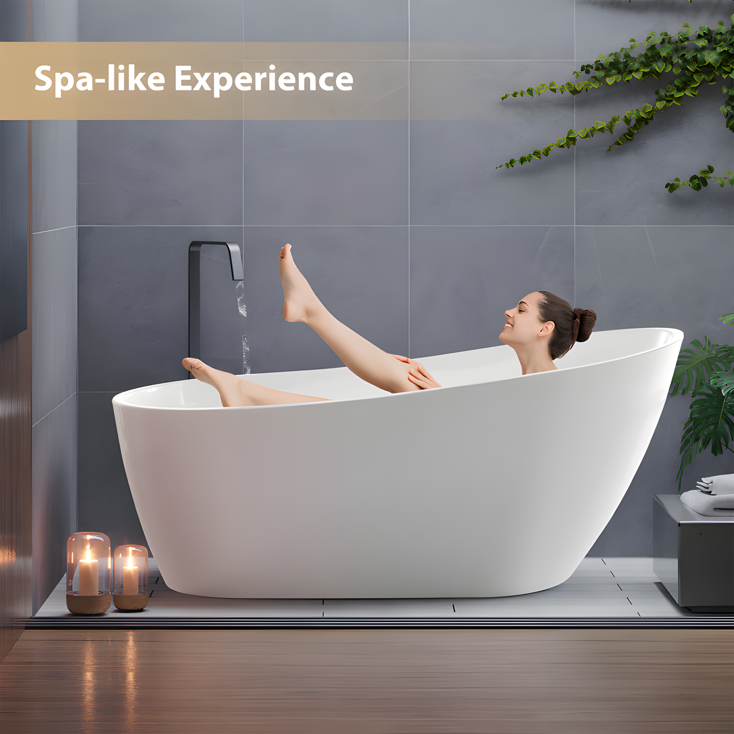 Cora 67" x 32" Freestanding Acrylic Bathtub