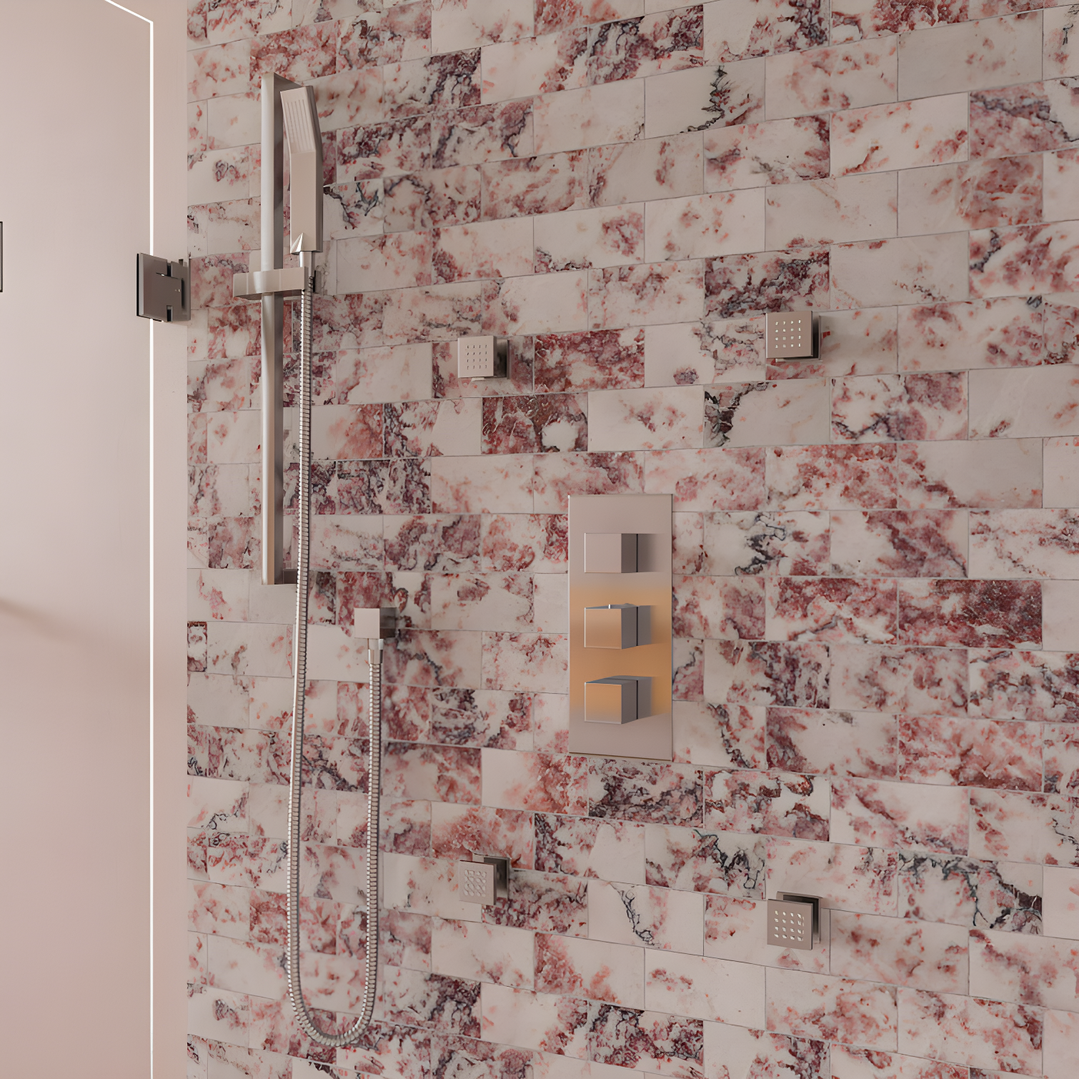 Square Adjustable Shower Body Spray