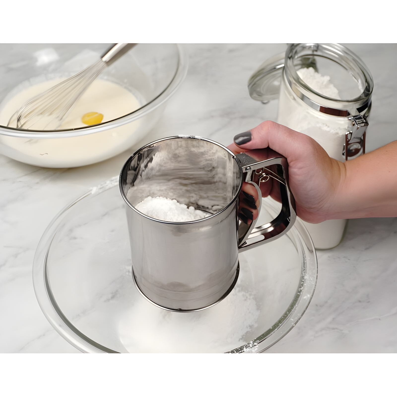 Design Imports Stainless Steel Sifter with 3.5'' Diameter
