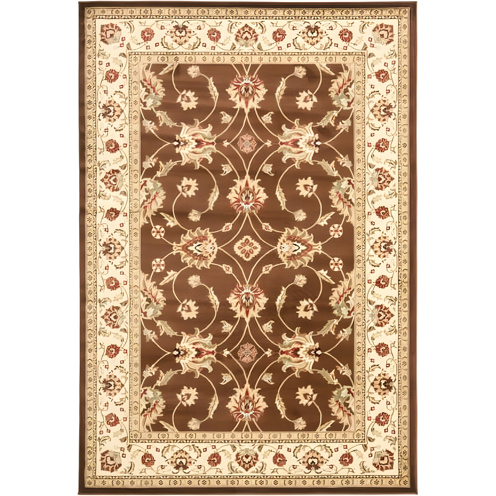 Lyndhurst LNH553 Power Loomed Area Rug - Brown/Ivory - 8'9"x12' - Safavieh.