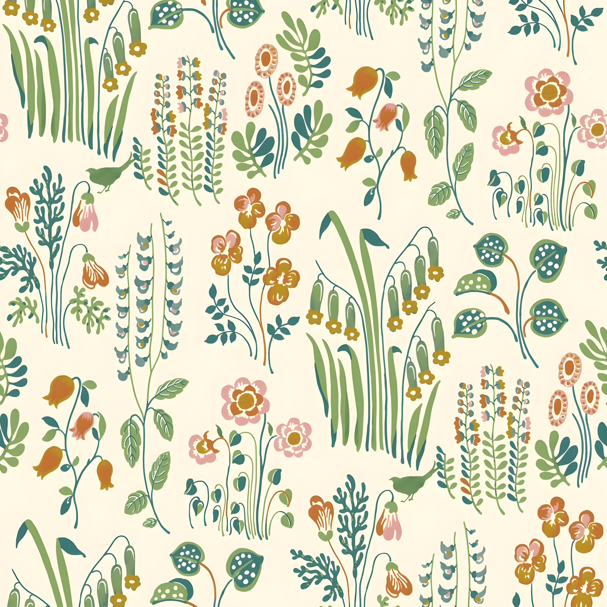 Multicolor Floral Self-Adhesive Removable Peel and Stick Wallpaper