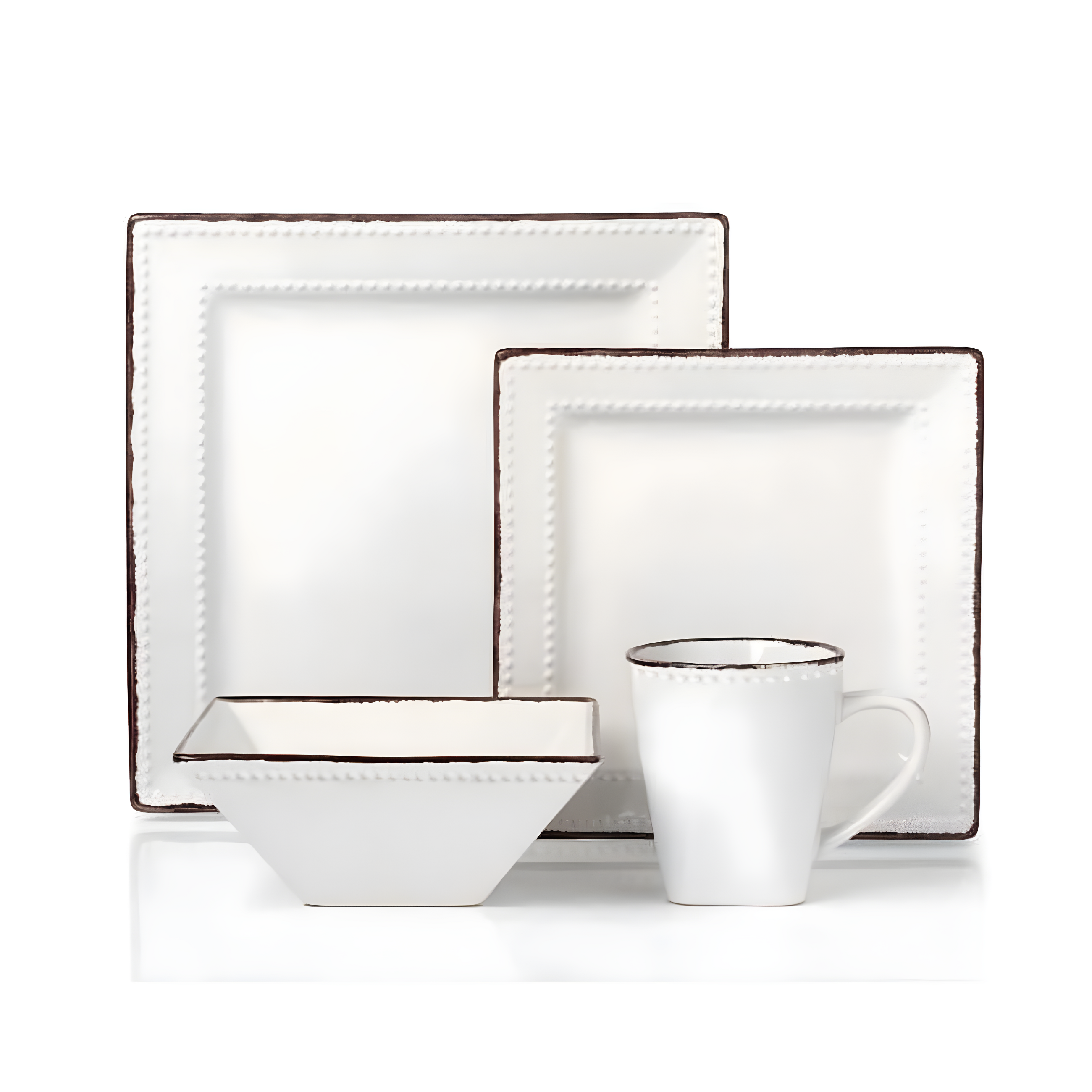 16 Piece Stoneware Dinnerware Set - Service for 4
