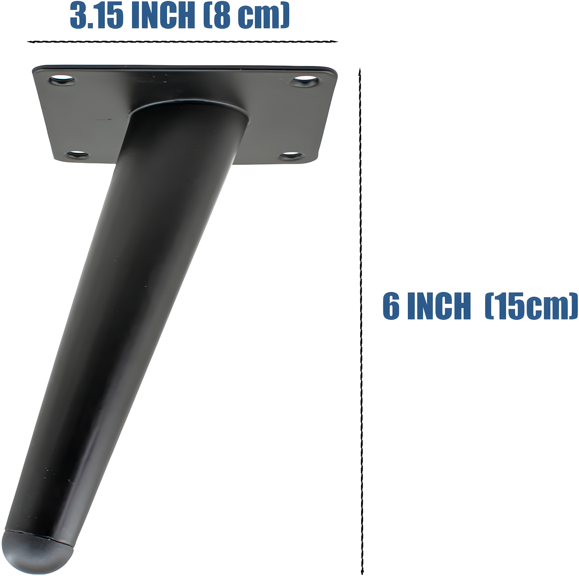 6 Inch Furniture Legs, Set of 4, Mid-Century Style Metal Replacement Legs for Chairs, Sofas, Cabinets, Tables, and DIY Projects