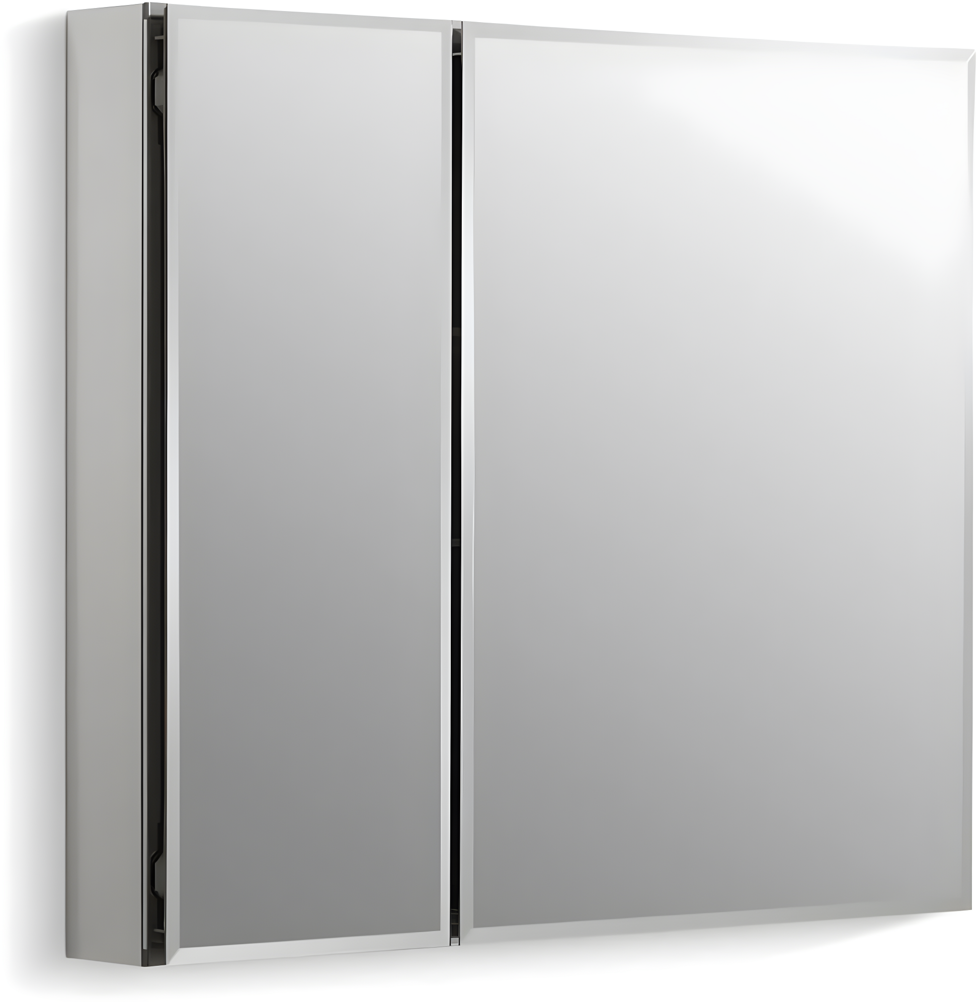 CLC Aluminum Two-Door Medicine Cabinet With Mirrored Doors, Beveled Edges
