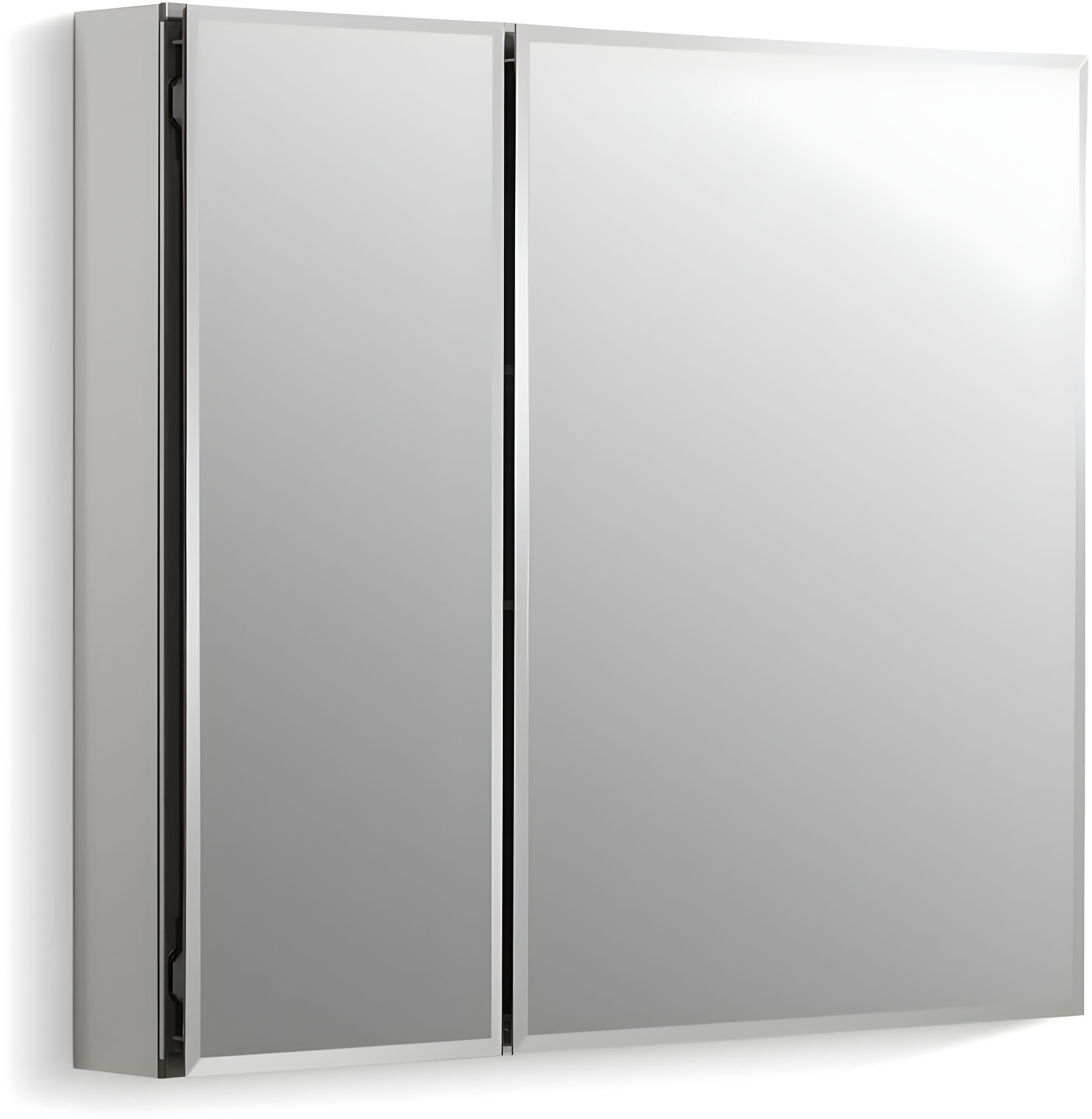CLC Aluminum Two-Door Medicine Cabinet With Mirrored Doors, Beveled Edges