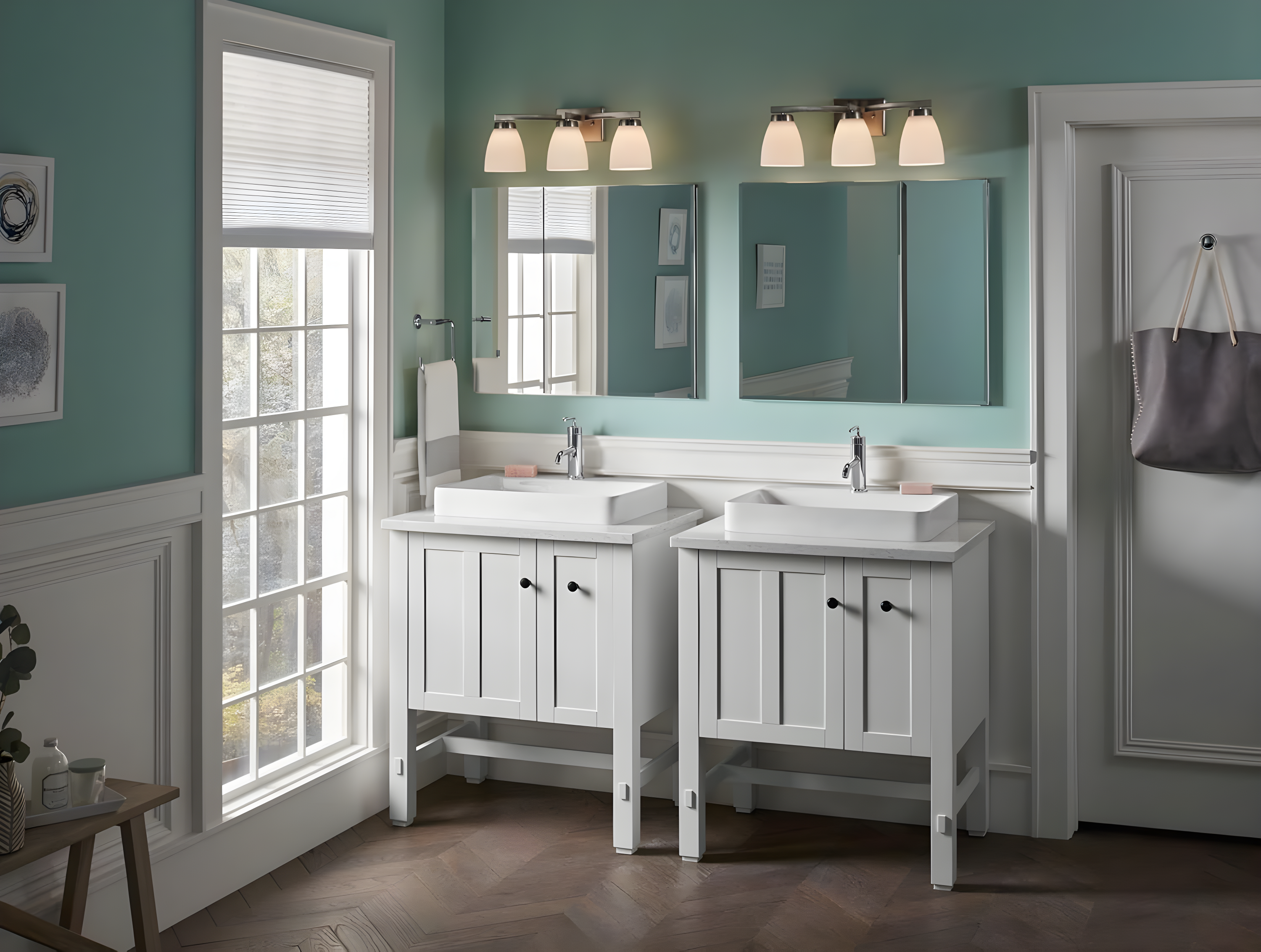 CLC Aluminum Two-Door Medicine Cabinet With Mirrored Doors, Beveled Edges