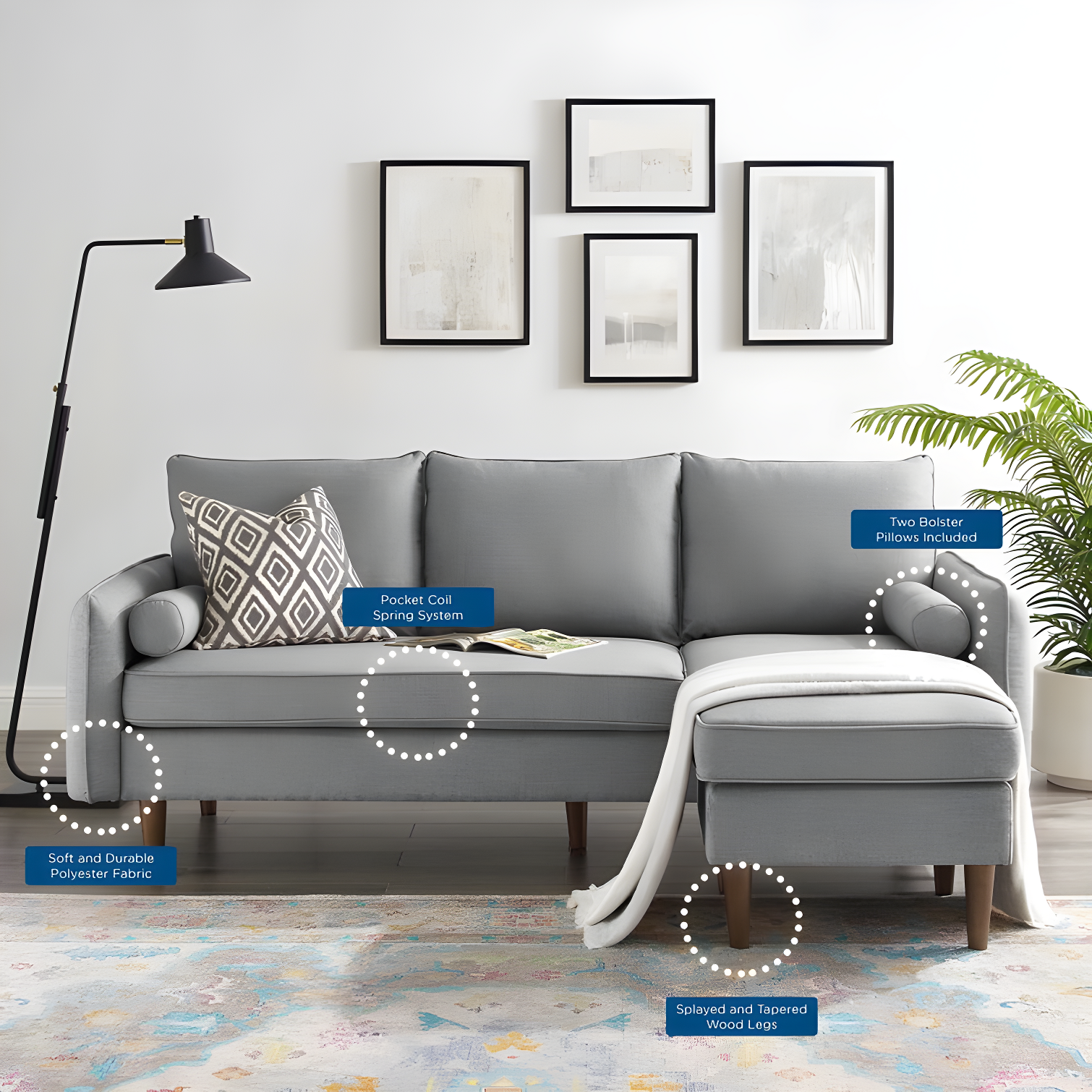 Modway Revive Upholstered Right or Left Sectional Sofa