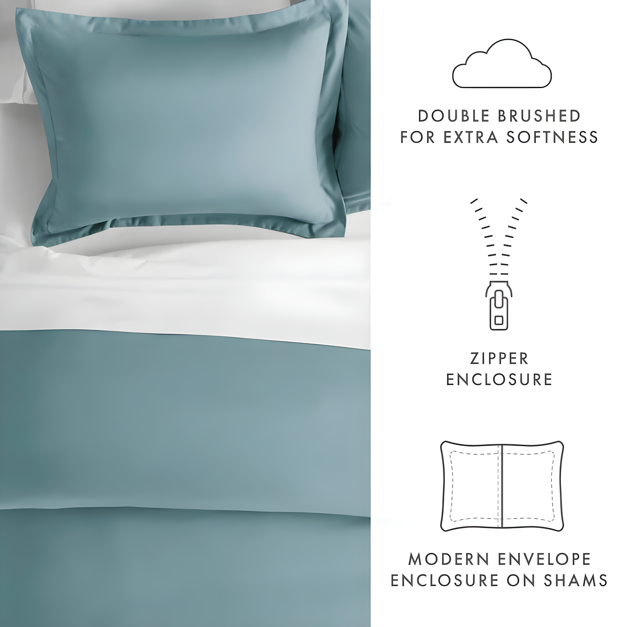 Duvet Cover Set Super Soft Microfiber Bedding in Solid Colors