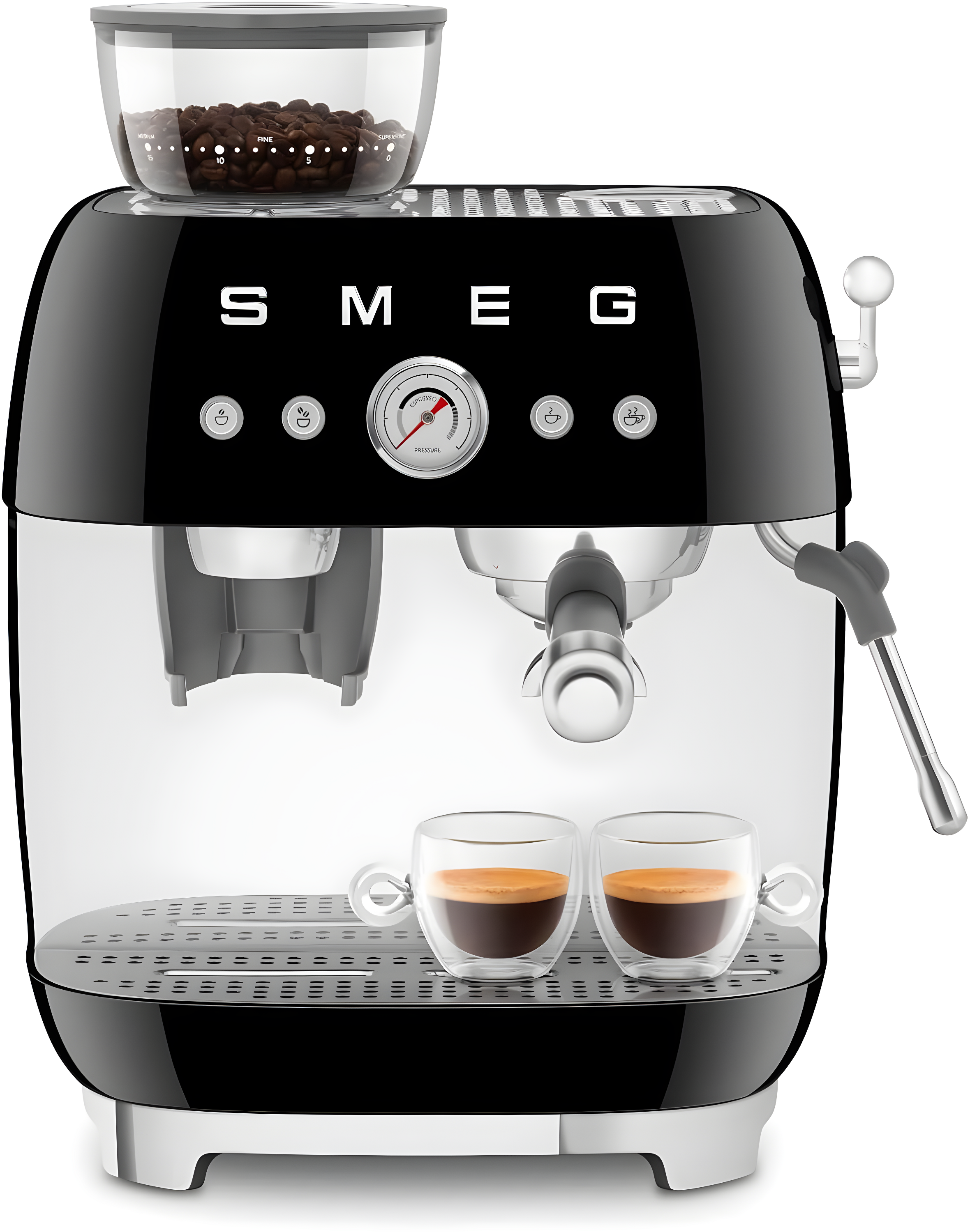 SMEG SMEG 50's Retro Style Semi-Automatic Espresso Coffee Machine with Grinder