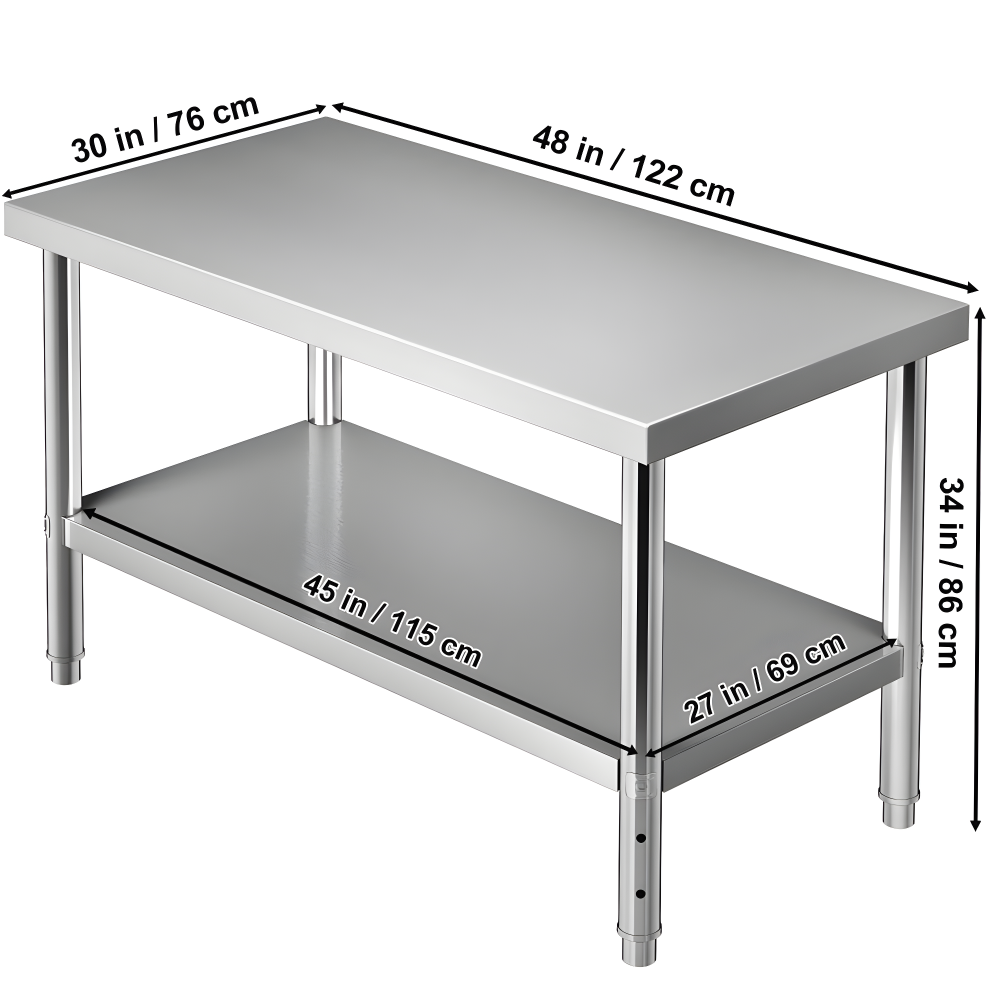 Prep & Savour Demnan Metal Top Workbench
