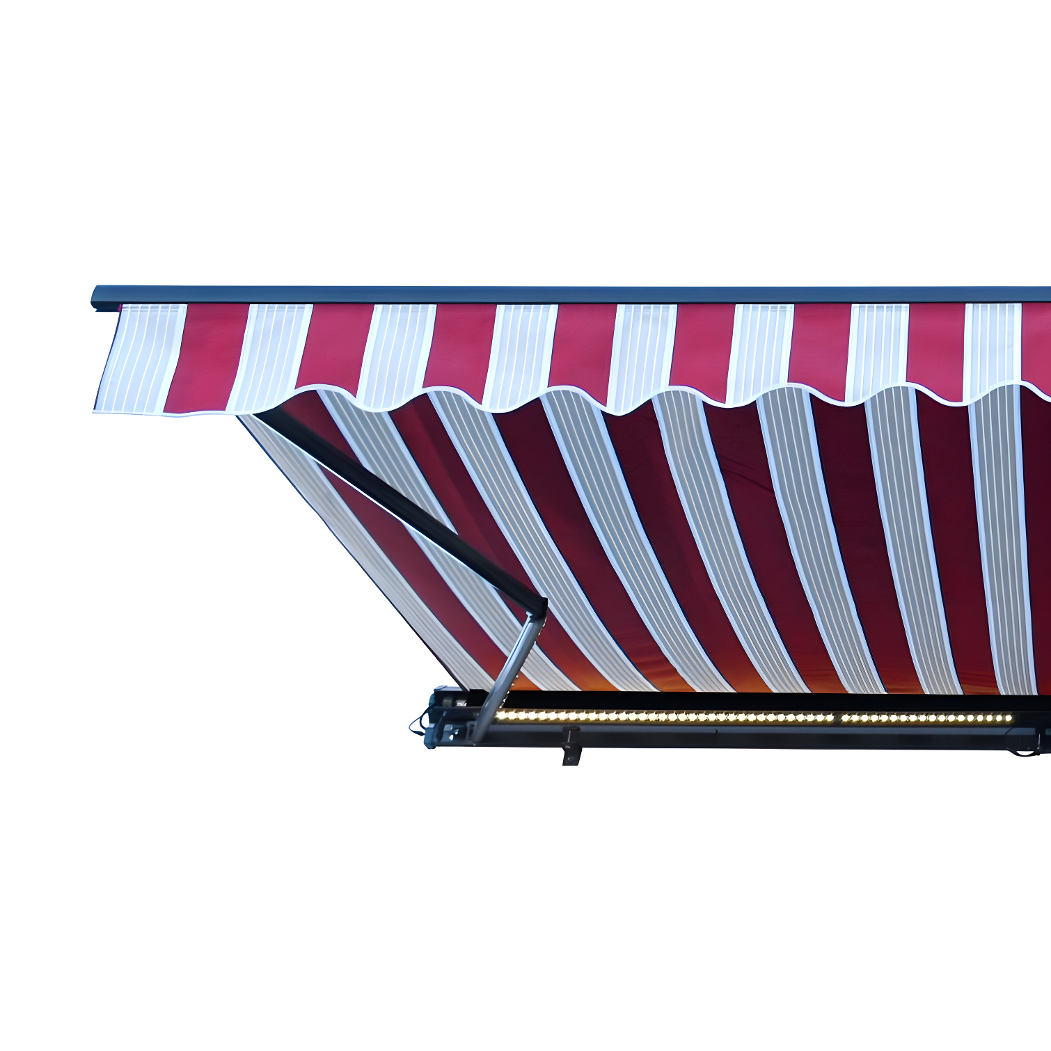 Semi-Cassette Patio Awning with LED Lights - Moroccan Collection