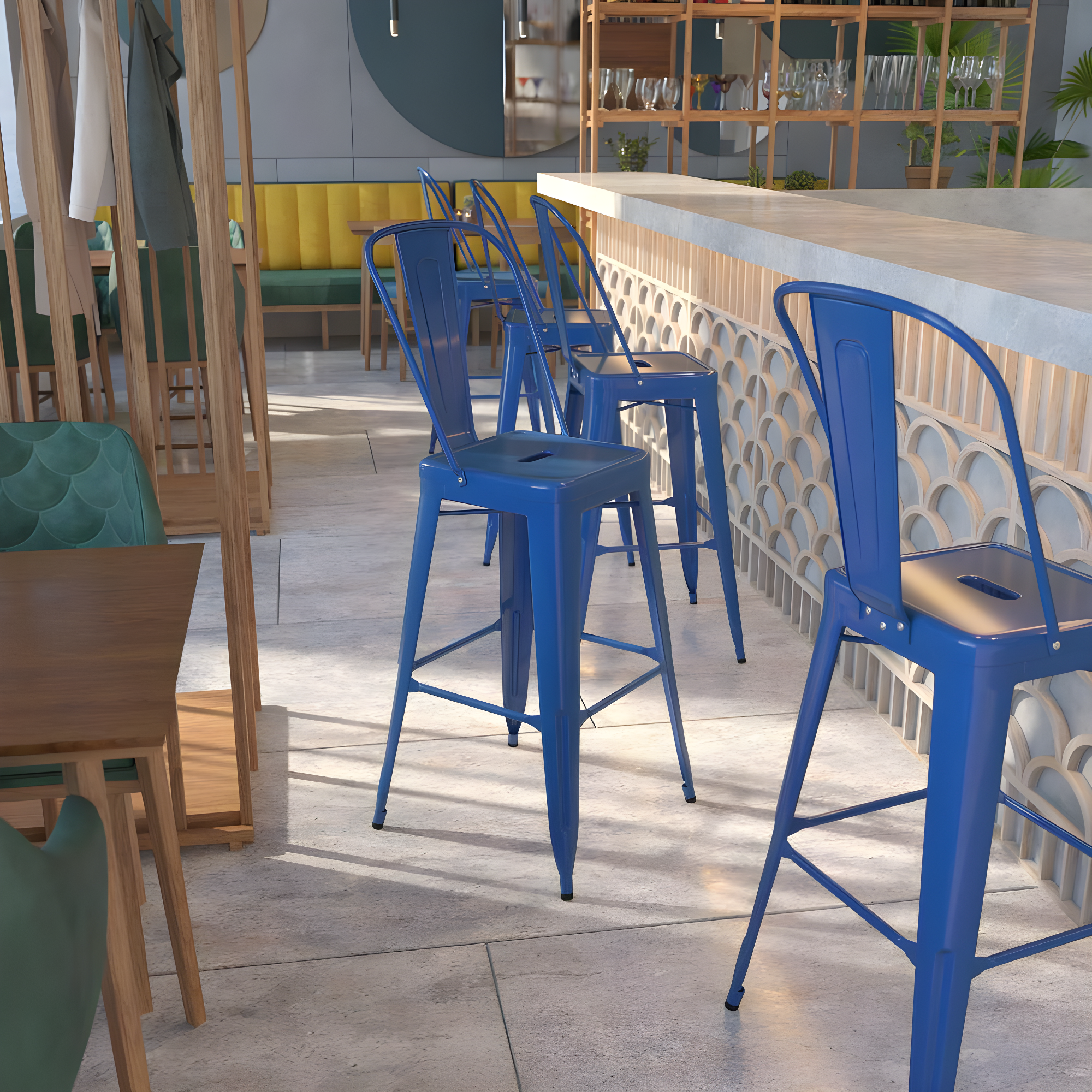 Flash Furniture Metal Outdoor Stool