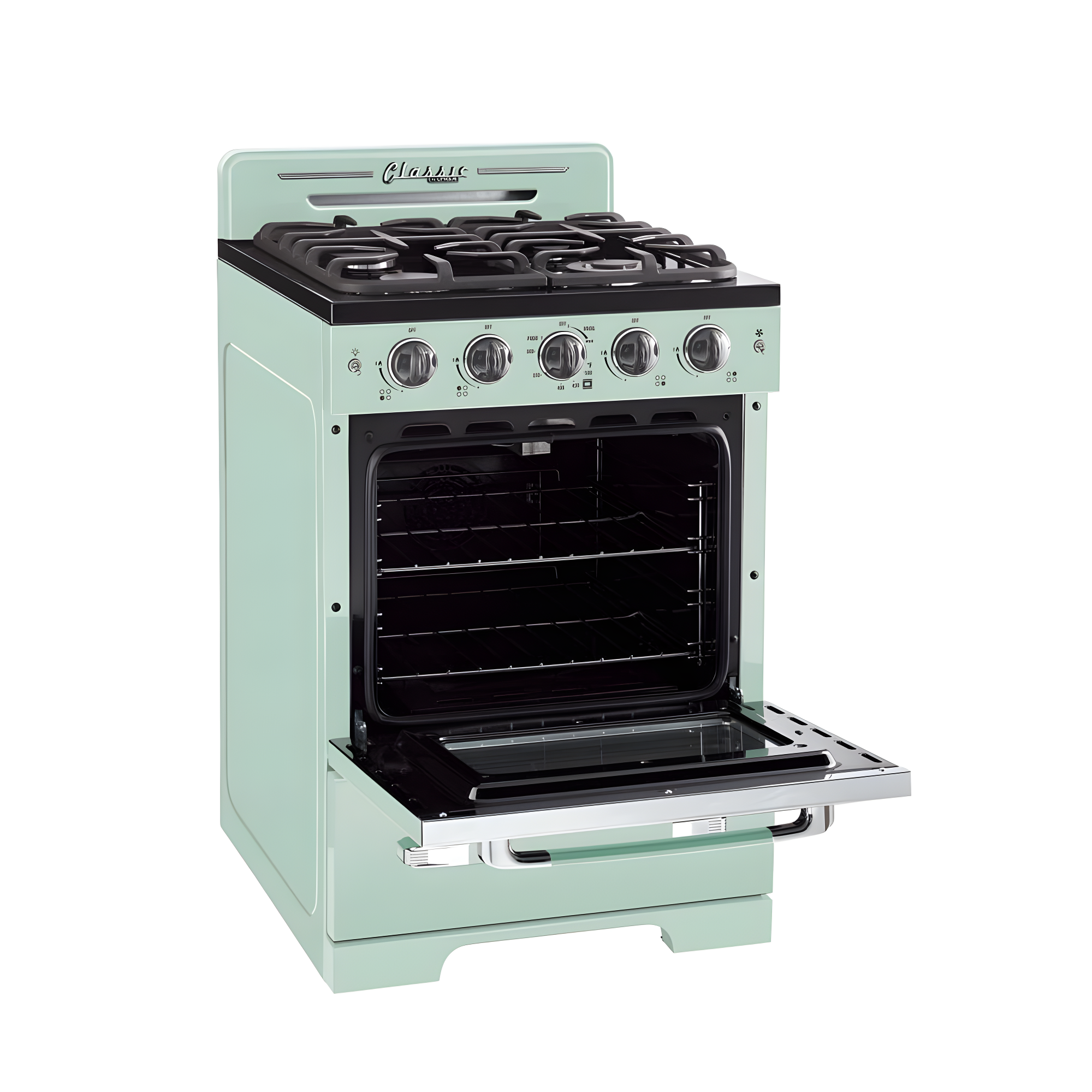 Unique Classic Retro 24" 2.9 cu/ft Freestanding Gas Range with Convection Oven and Sealed Burners