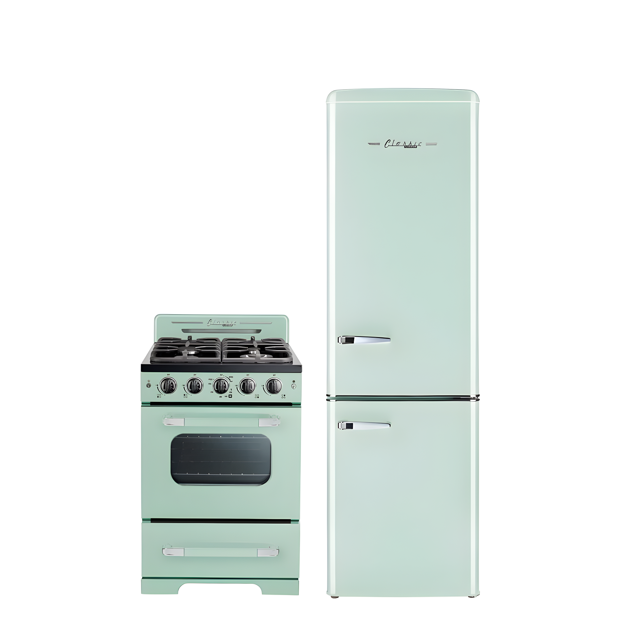 Unique Classic Retro 24" 2.9 cu/ft Freestanding Gas Range with Convection Oven and Sealed Burners