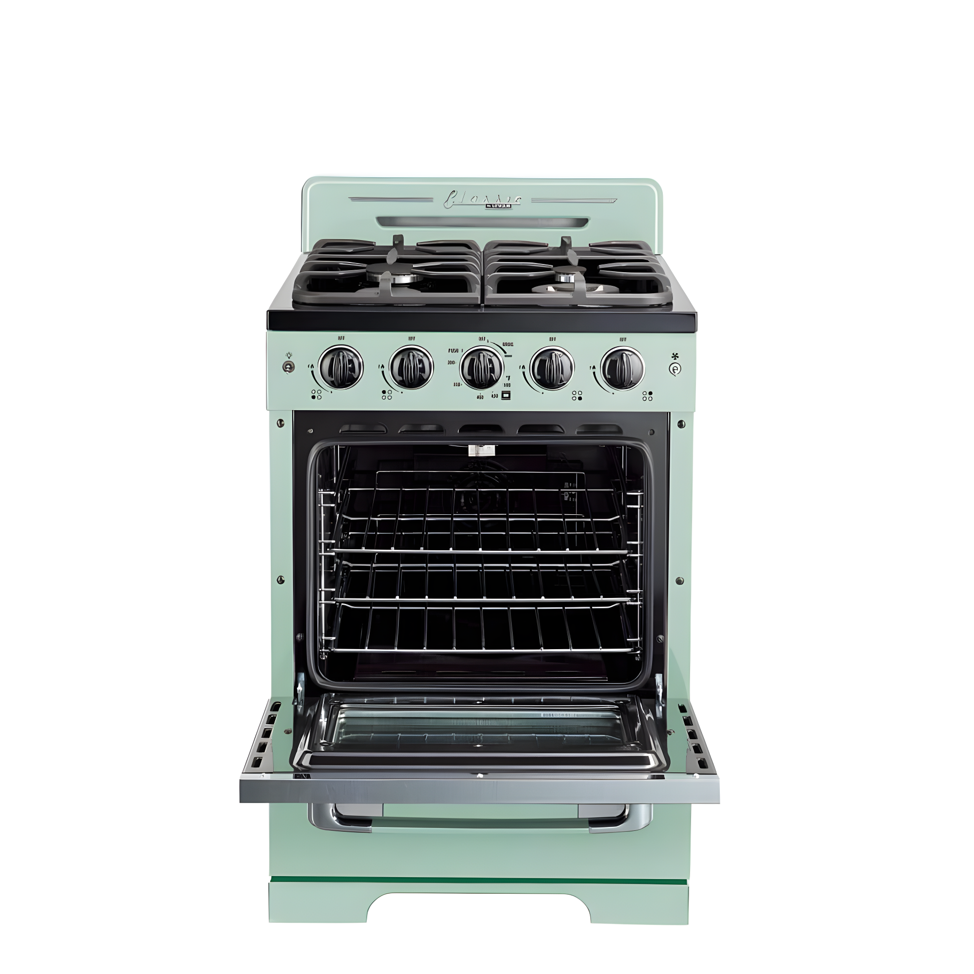 Unique Classic Retro 24" 2.9 cu/ft Freestanding Gas Range with Convection Oven and Sealed Burners
