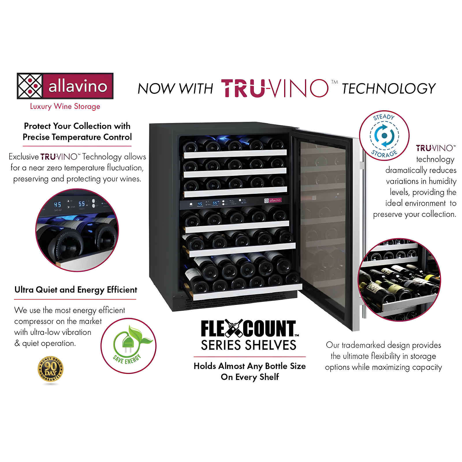 Allavino Allavino Dual Zone 23.4'' 56 Bottle Wine Refrigerator