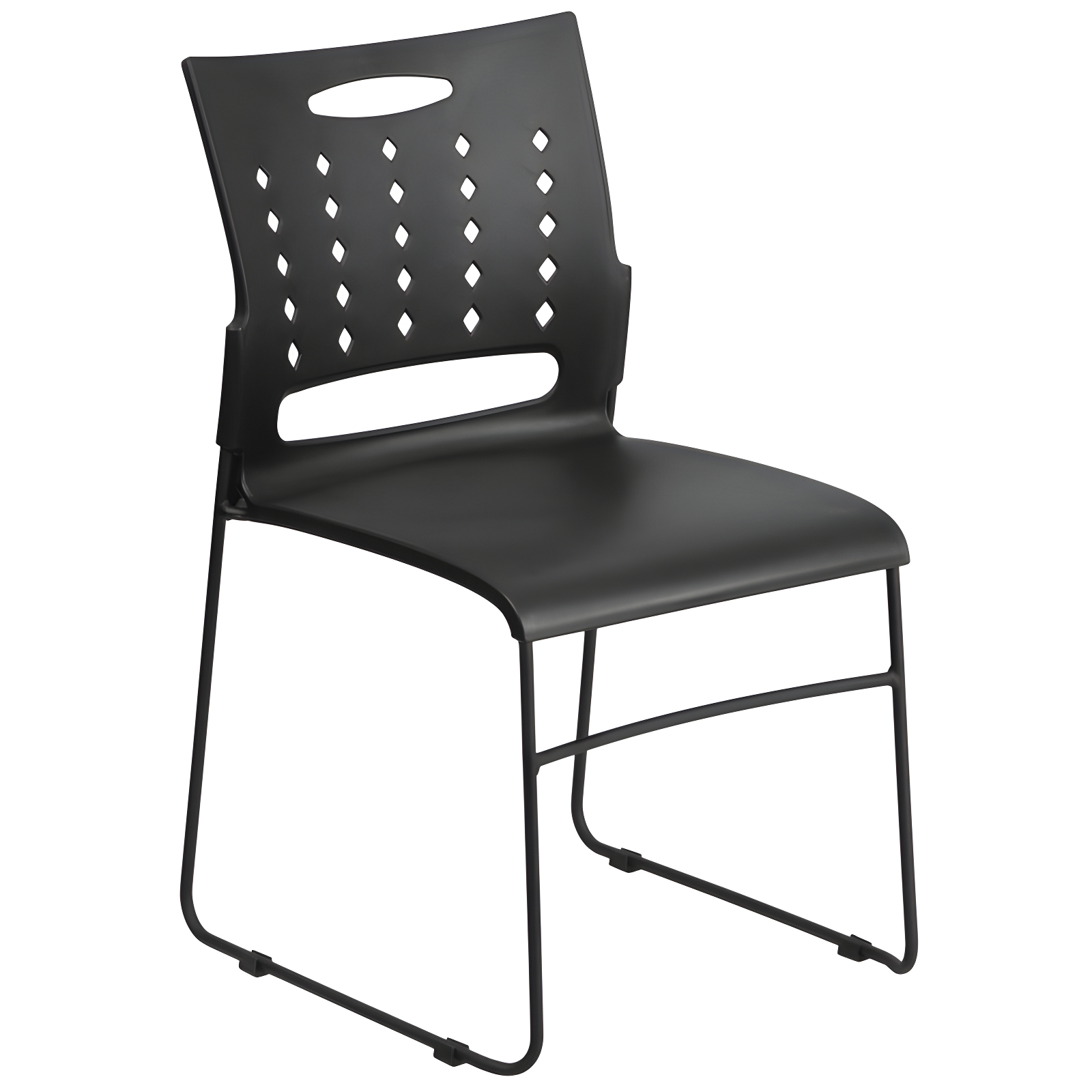 881 lb. Capacity Sled Base Stack Chair with Carry Handle and Air-Vent Back