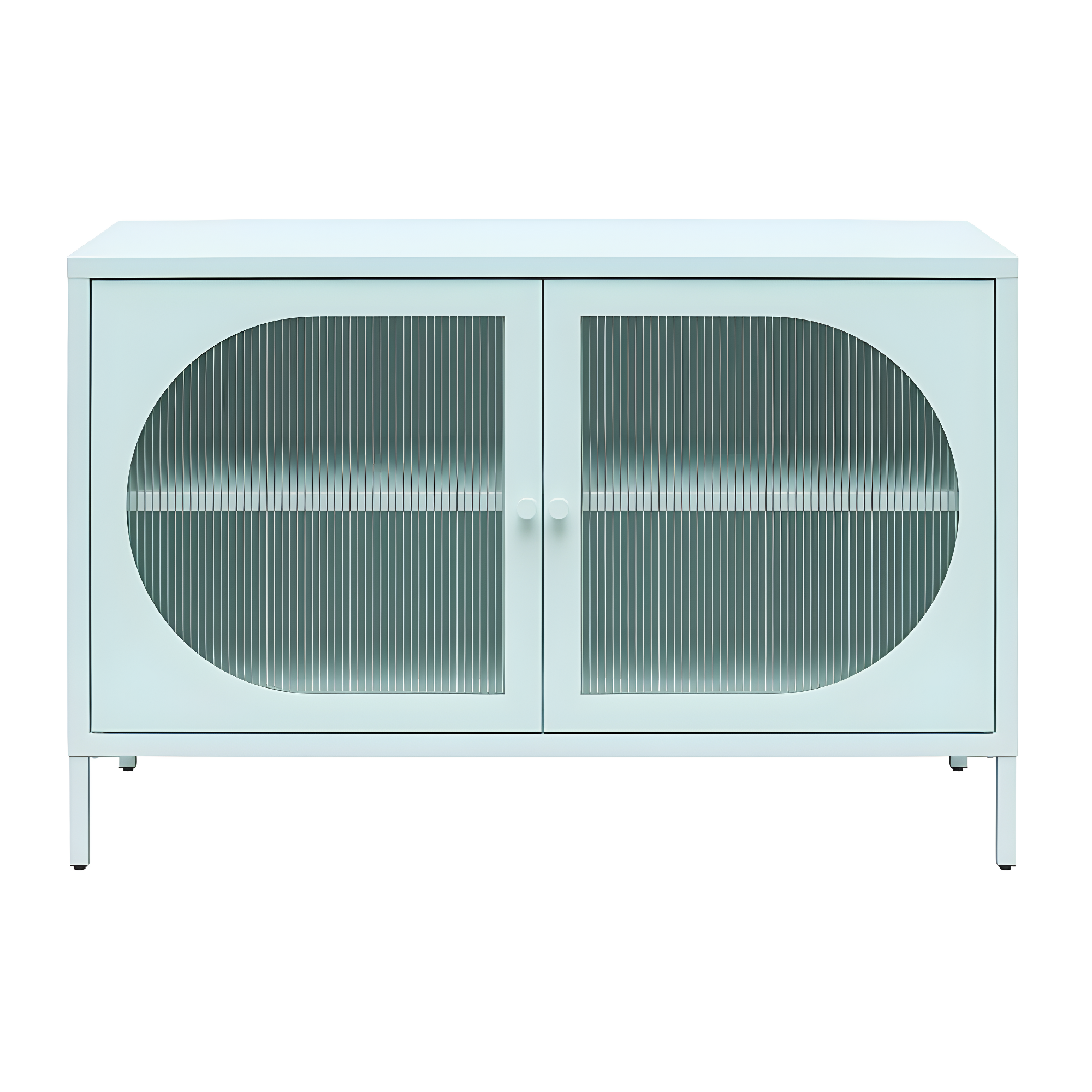 Luna 25.2'' Tall Accent Cabinet with Fluted Glass