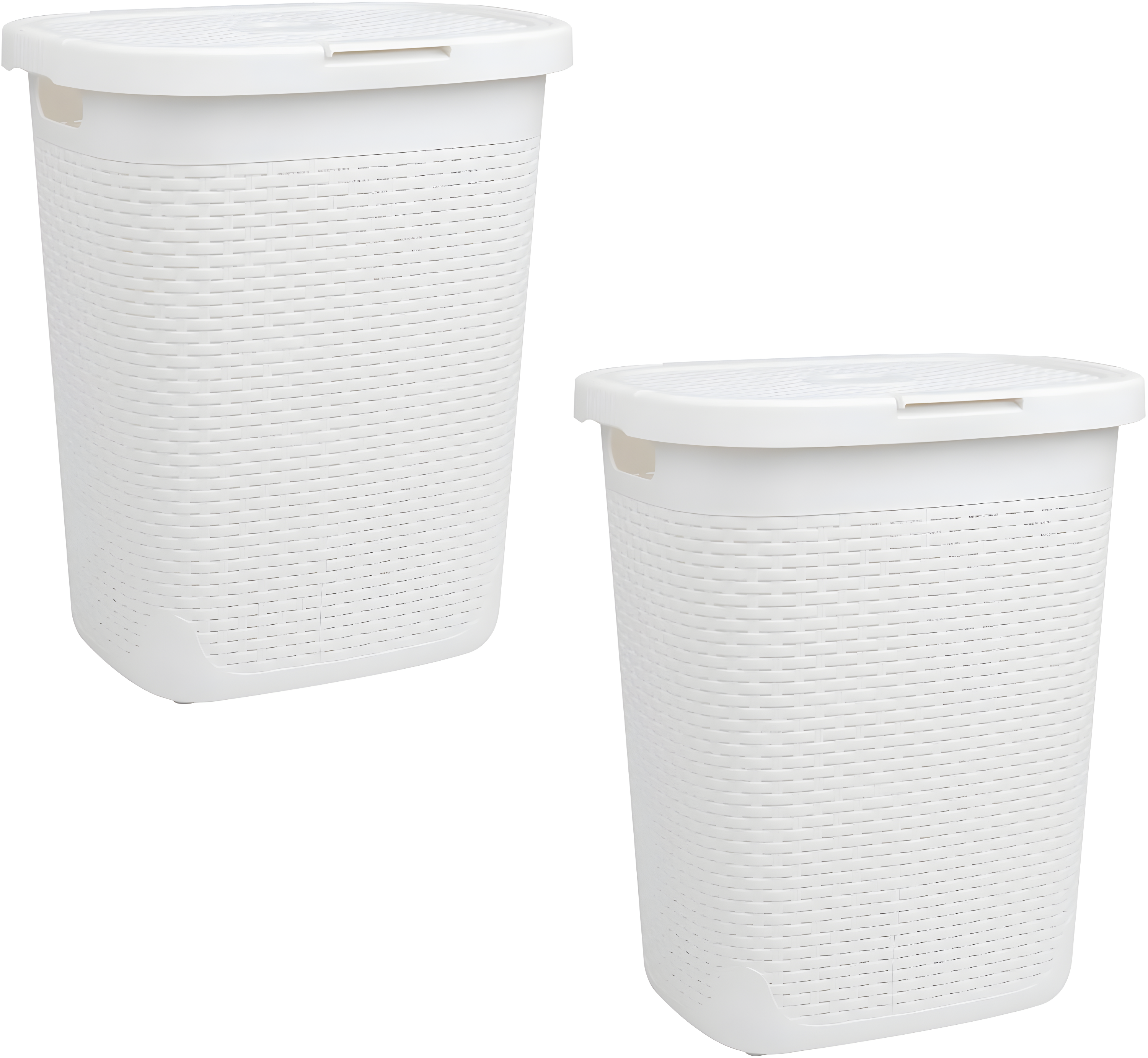 Mind Reader 50L Slim Laundry Hamper, Clothes Basket, Lid, Plastic, 17.65"L x 13.75"W x 21"H