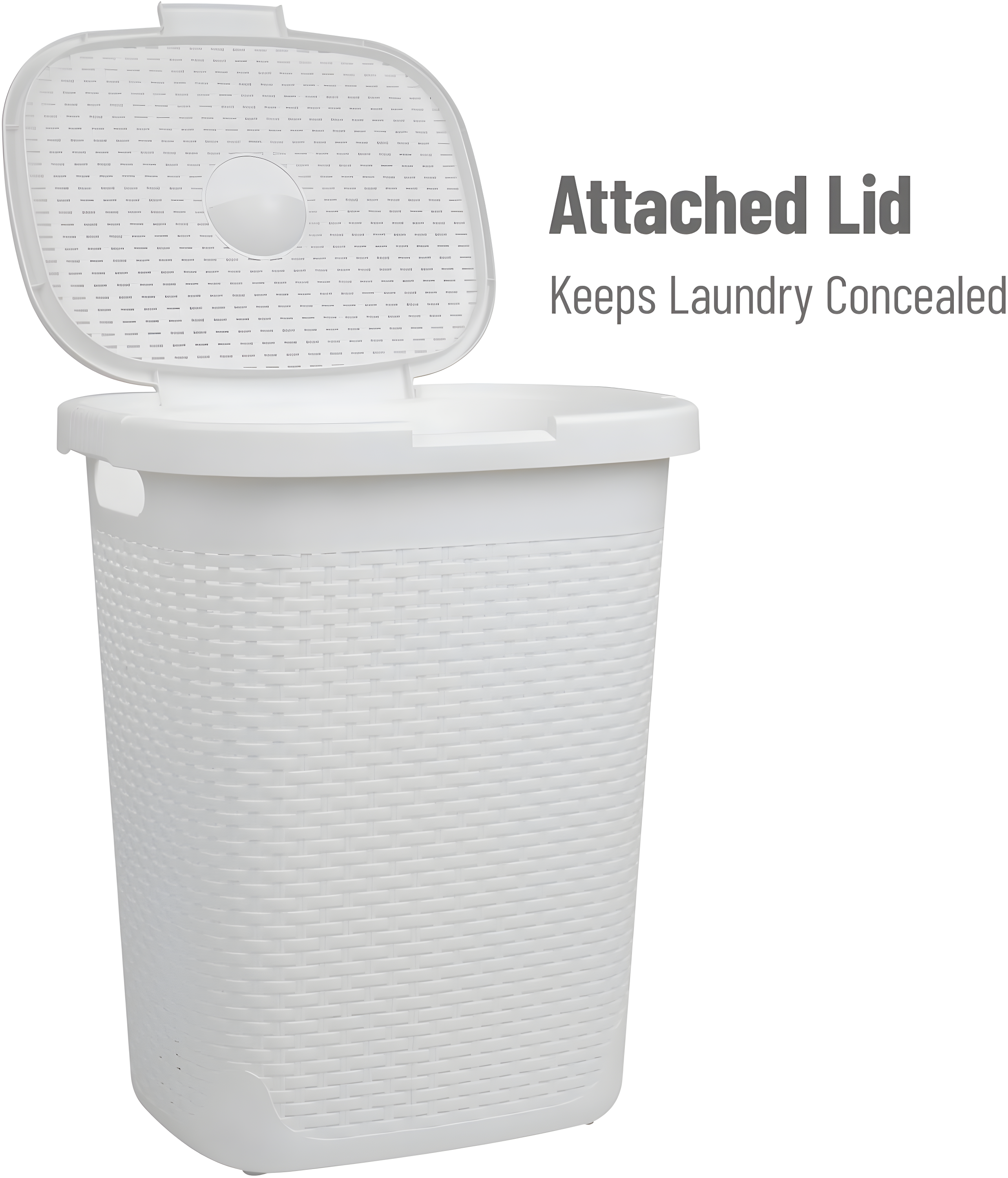 Mind Reader 50L Slim Laundry Hamper, Clothes Basket, Lid, Plastic, 17.65"L x 13.75"W x 21"H