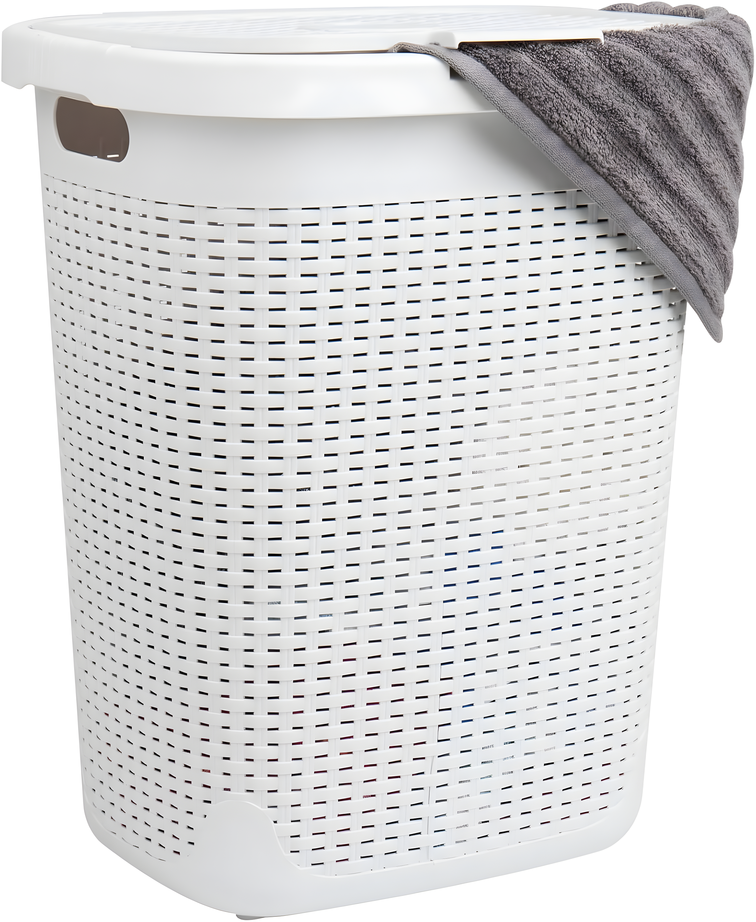 Mind Reader 50L Slim Laundry Hamper, Clothes Basket, Lid, Plastic, 17.65"L x 13.75"W x 21"H