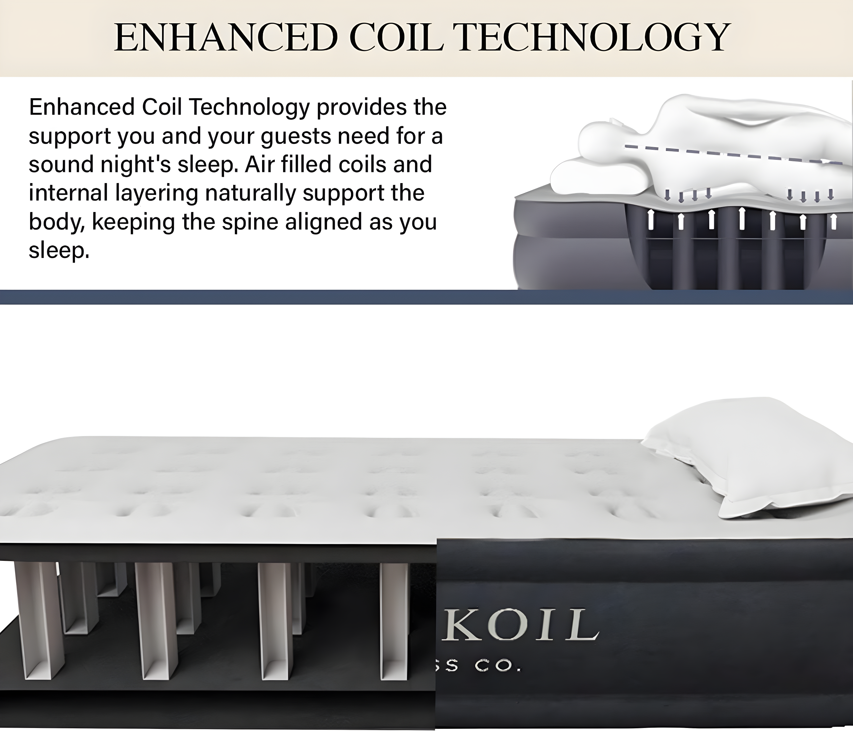 King Koil Plush Pillow Top Luxury Twin Air Mattress with Built-in High-Speed Pump for Camping, Home & Guests - Airbed Inflatable Blow Up Mattress, Waterproof, 1-Year Manufacturer Warranty
