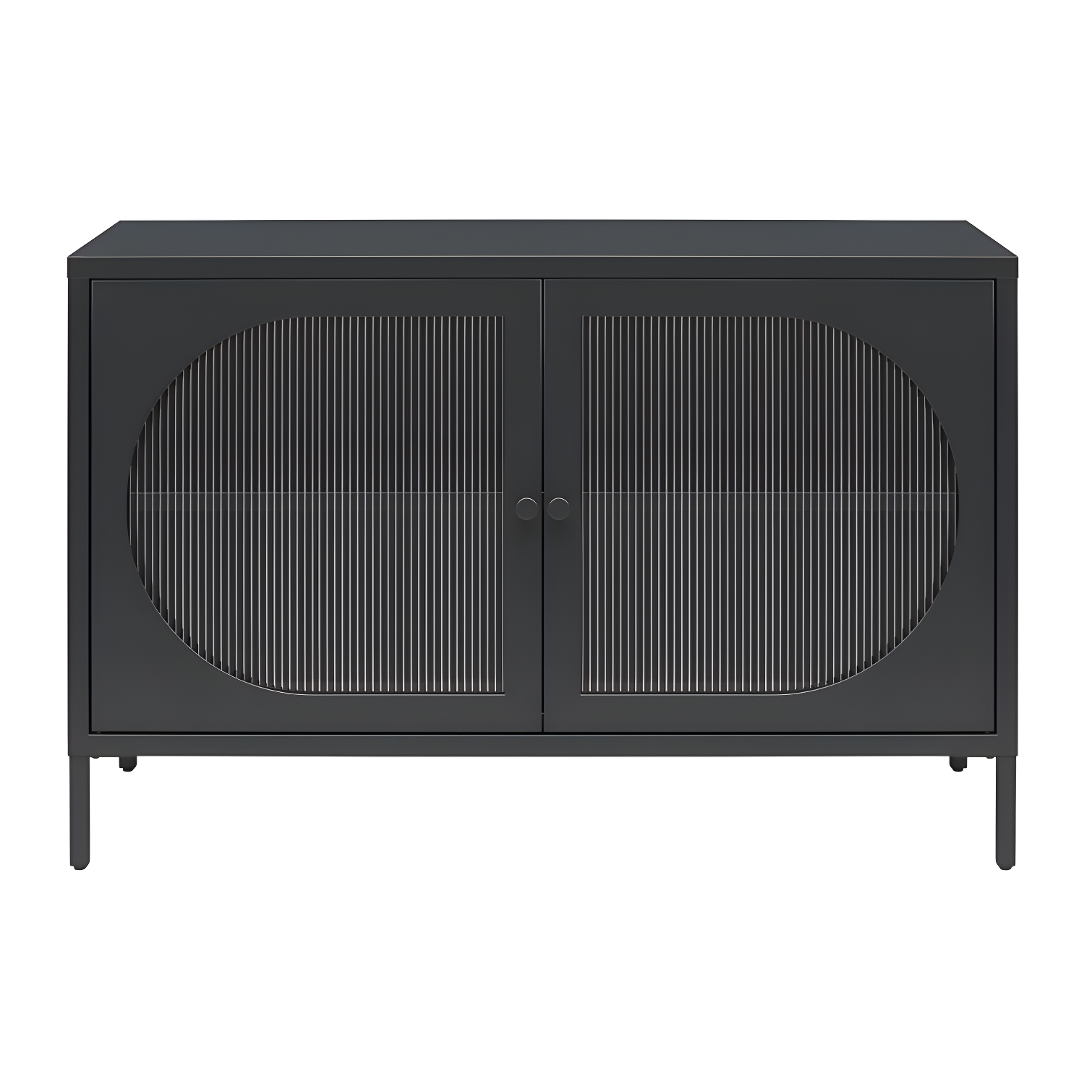 Luna 25.2'' Tall Accent Cabinet with Fluted Glass