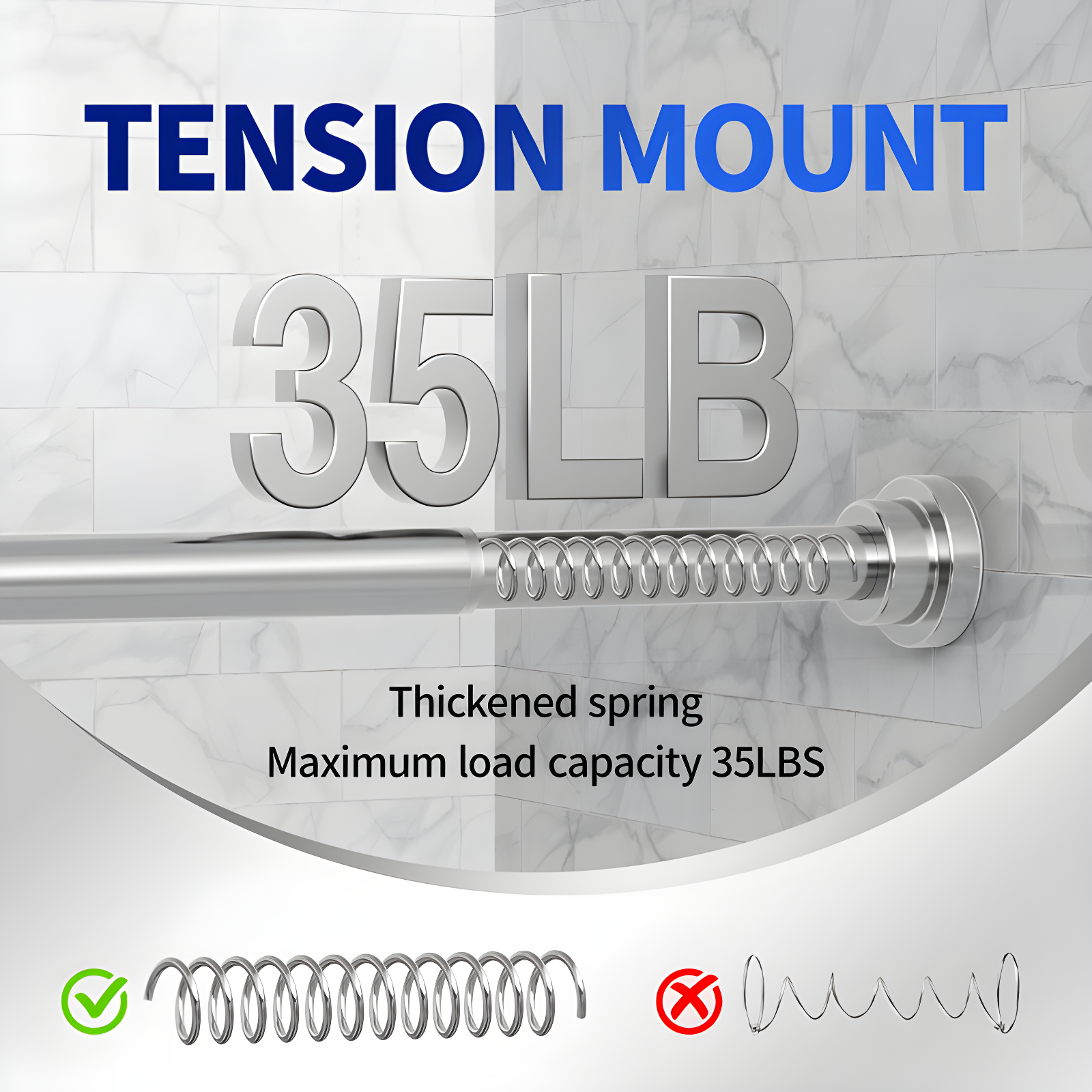 Tromay Heavy Duty Tension Shower Rod