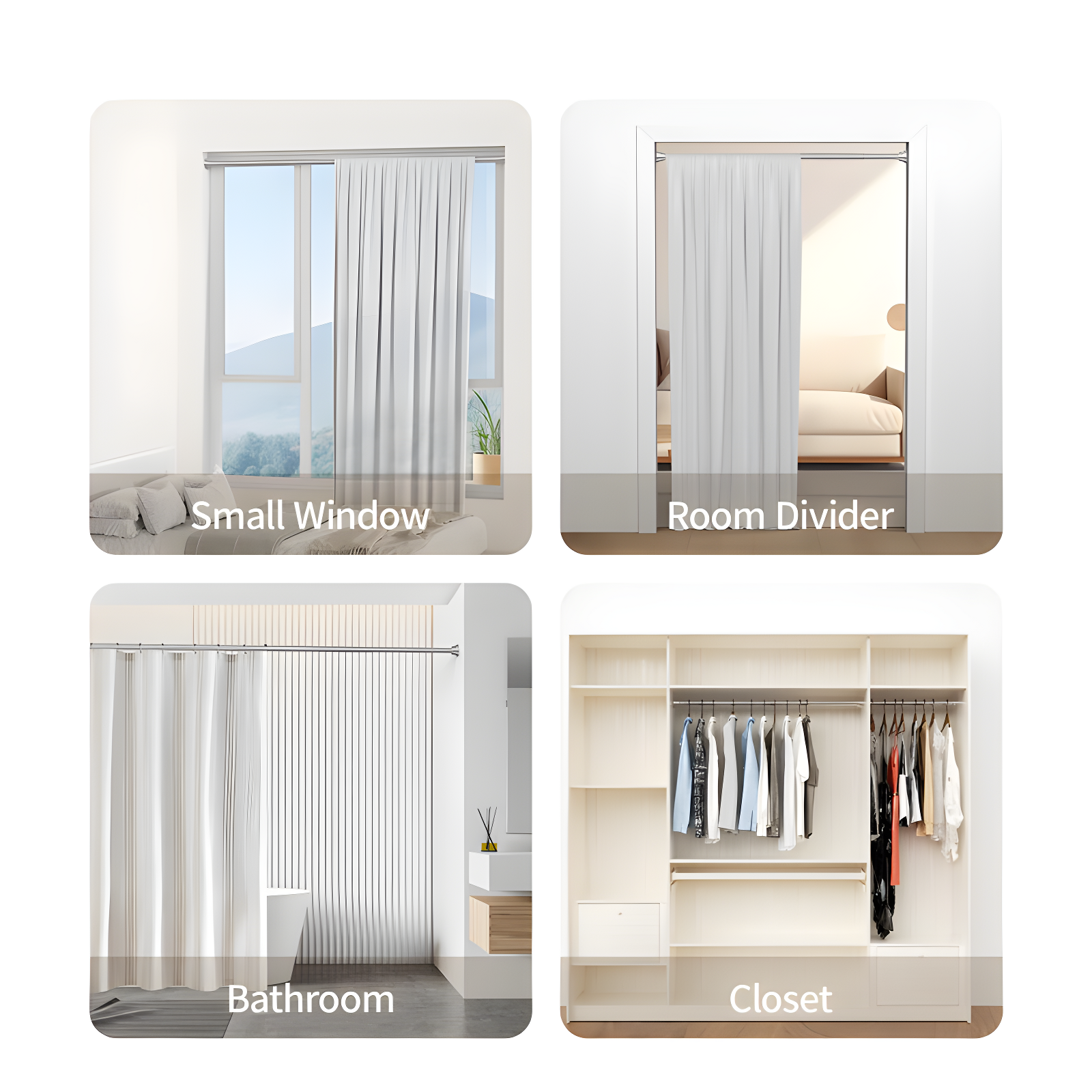 Tromay Heavy Duty Tension Shower Rod