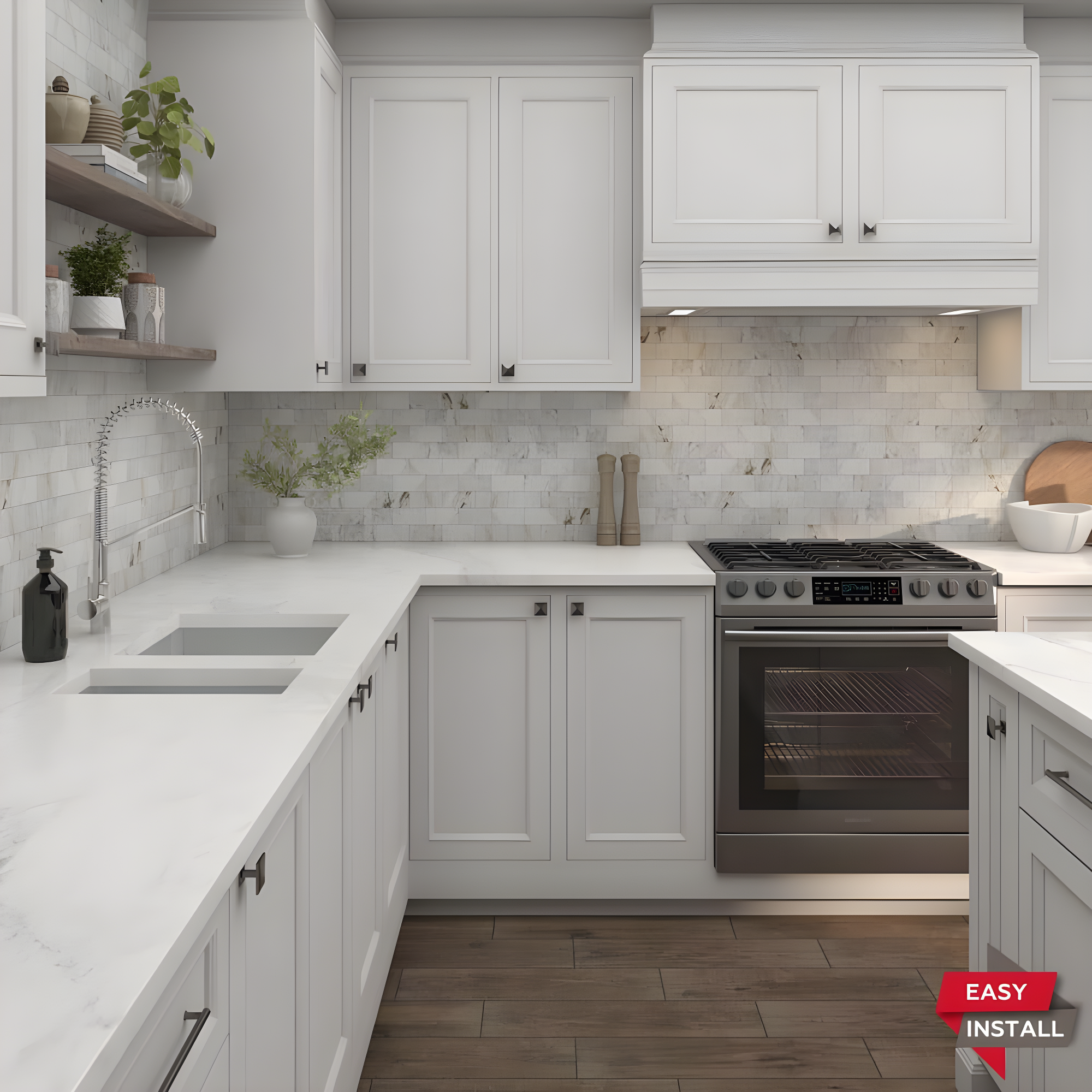 Daltile Simply Stick Mosaix 4'' W x 2'' L Natural Stone Peel and Stick Mosaic Tile