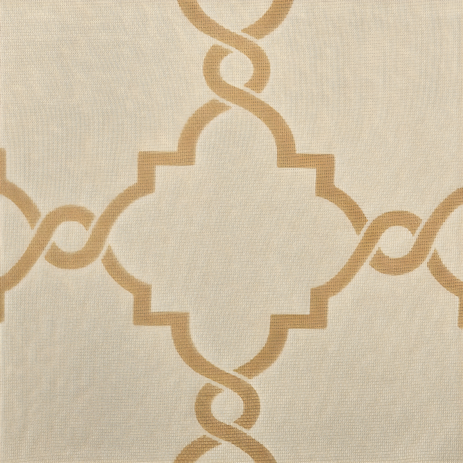 Fretwork Print Grommet Top Window Curtain Panel