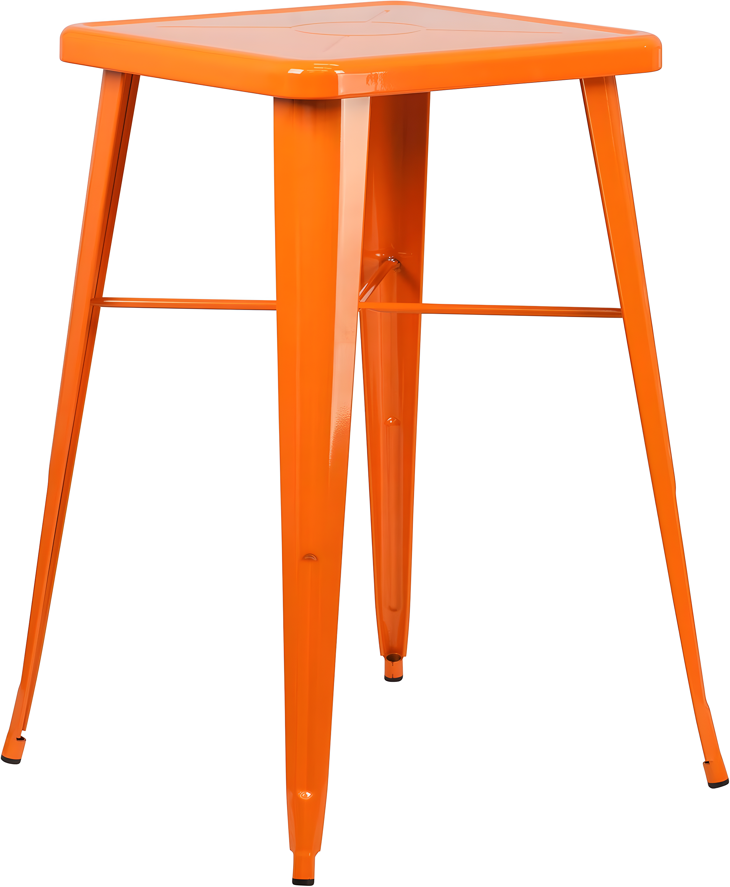 Flash Furniture Commercial Grade 23.75" Square Orange Metal Indoor-Outdoor Bar Height Table