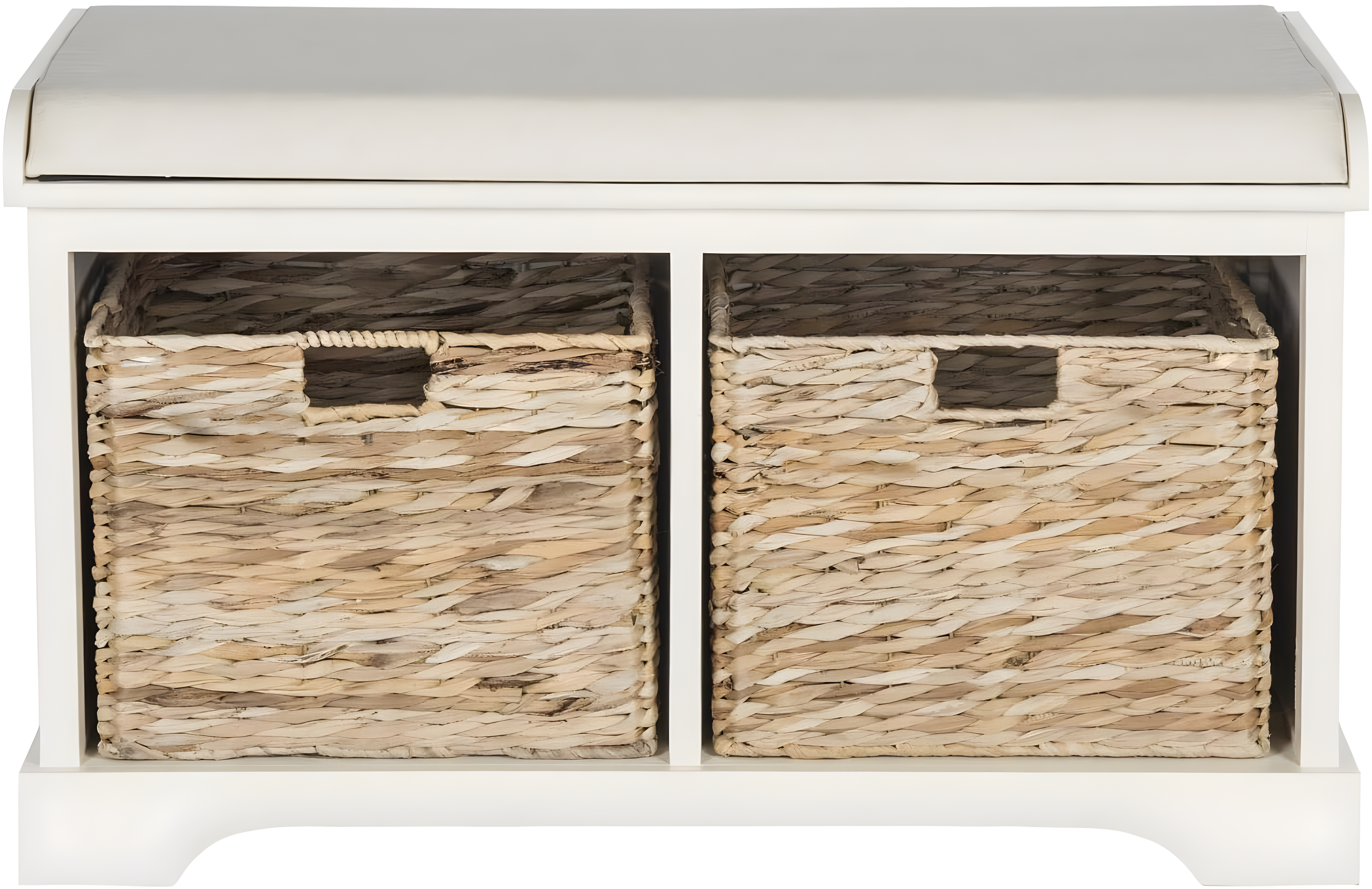 Freddy Wicker Storage Bench - AMH5736 - Vintage White - Safavieh