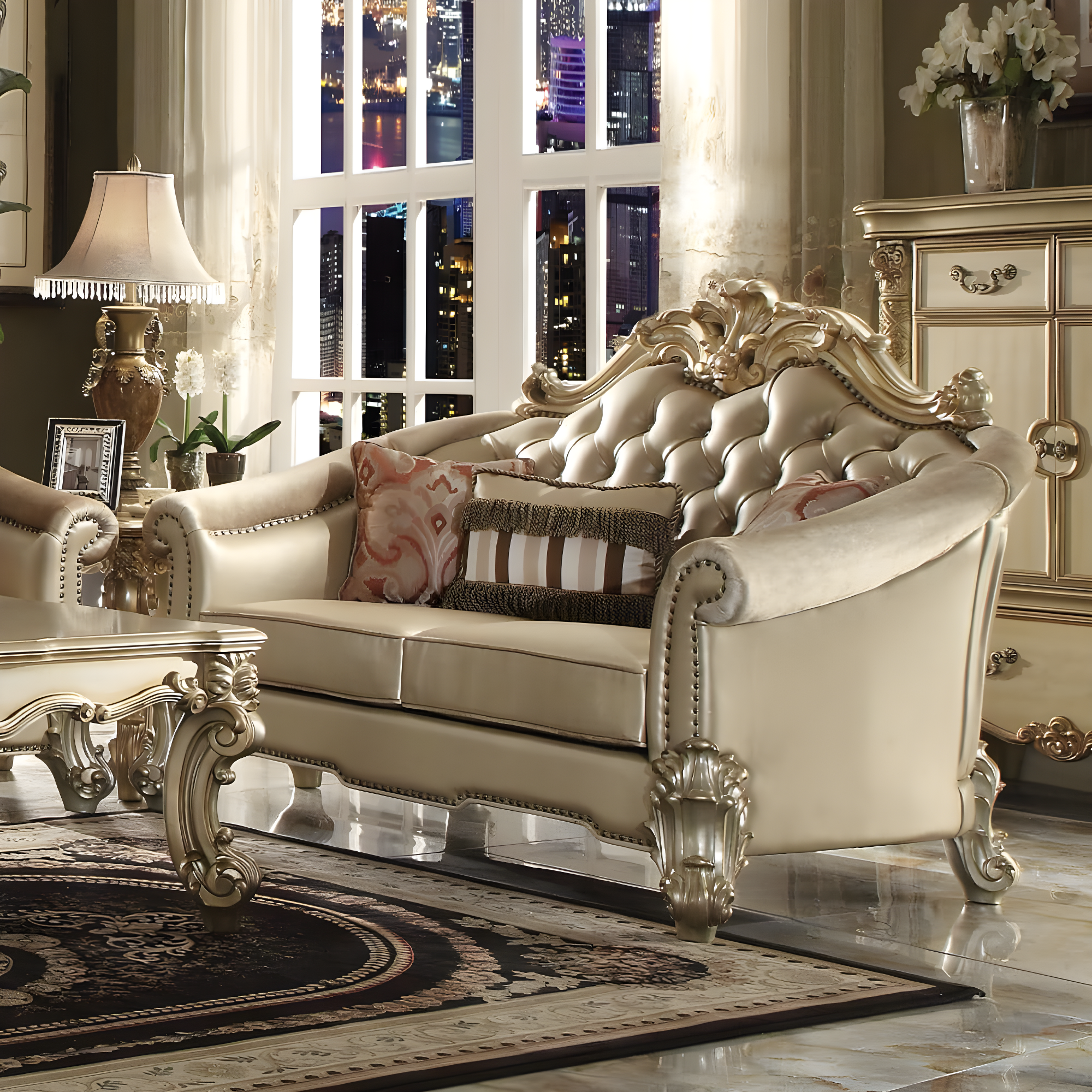 ACME Furniture Vendome 66'' Faux Leather Loveseat