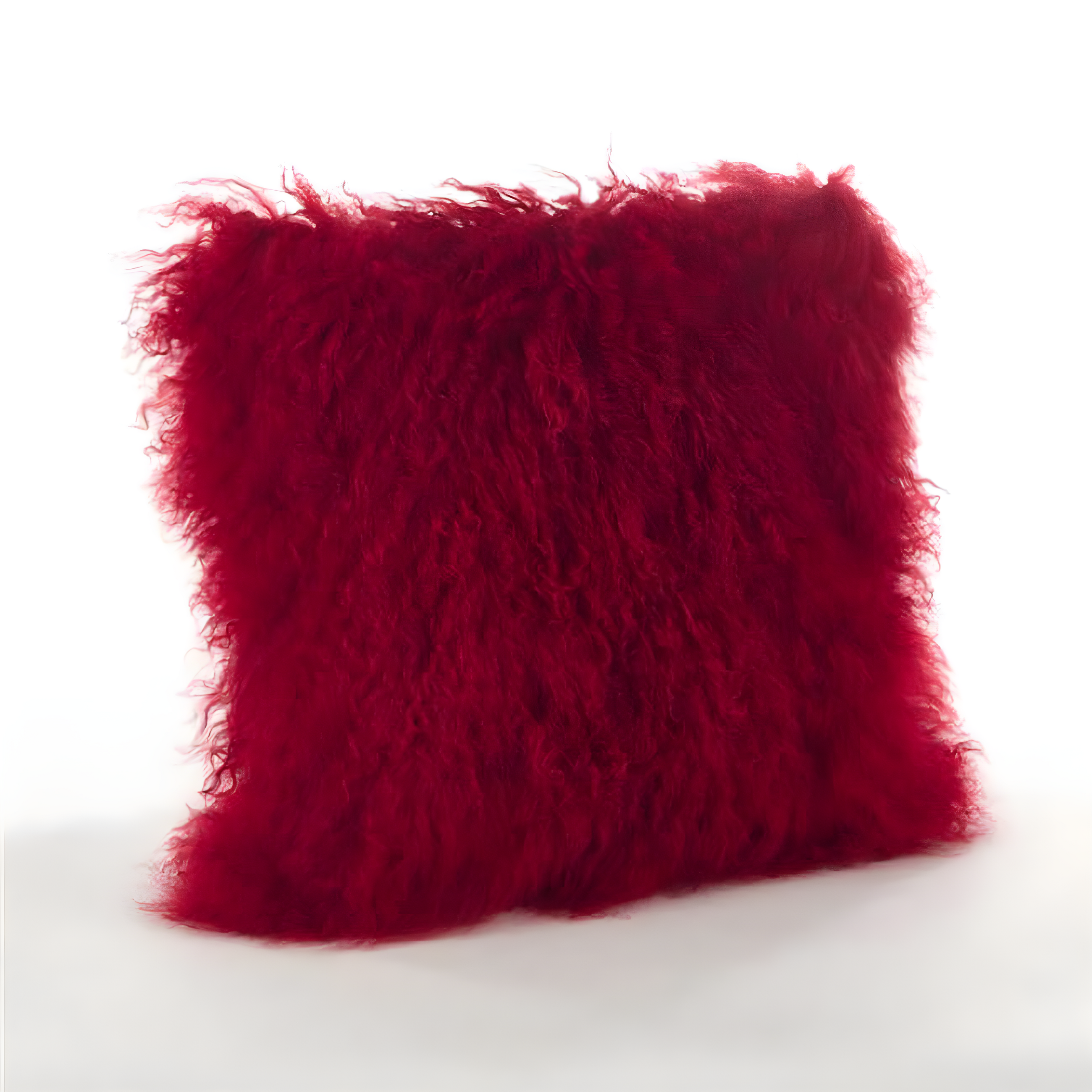 Saro Lifestyle 100% Wool Mongolian Lamb Fur Poly Filled Throw Pillow