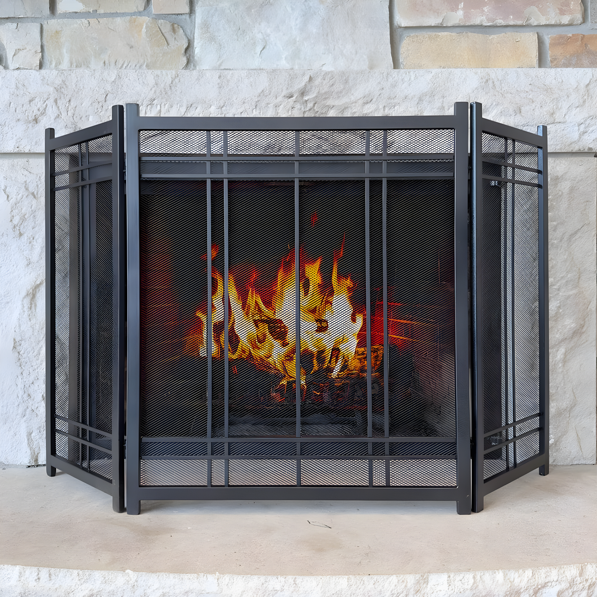 Pleasant Hearth FA016SA Preston Steel Fireplace Screen
